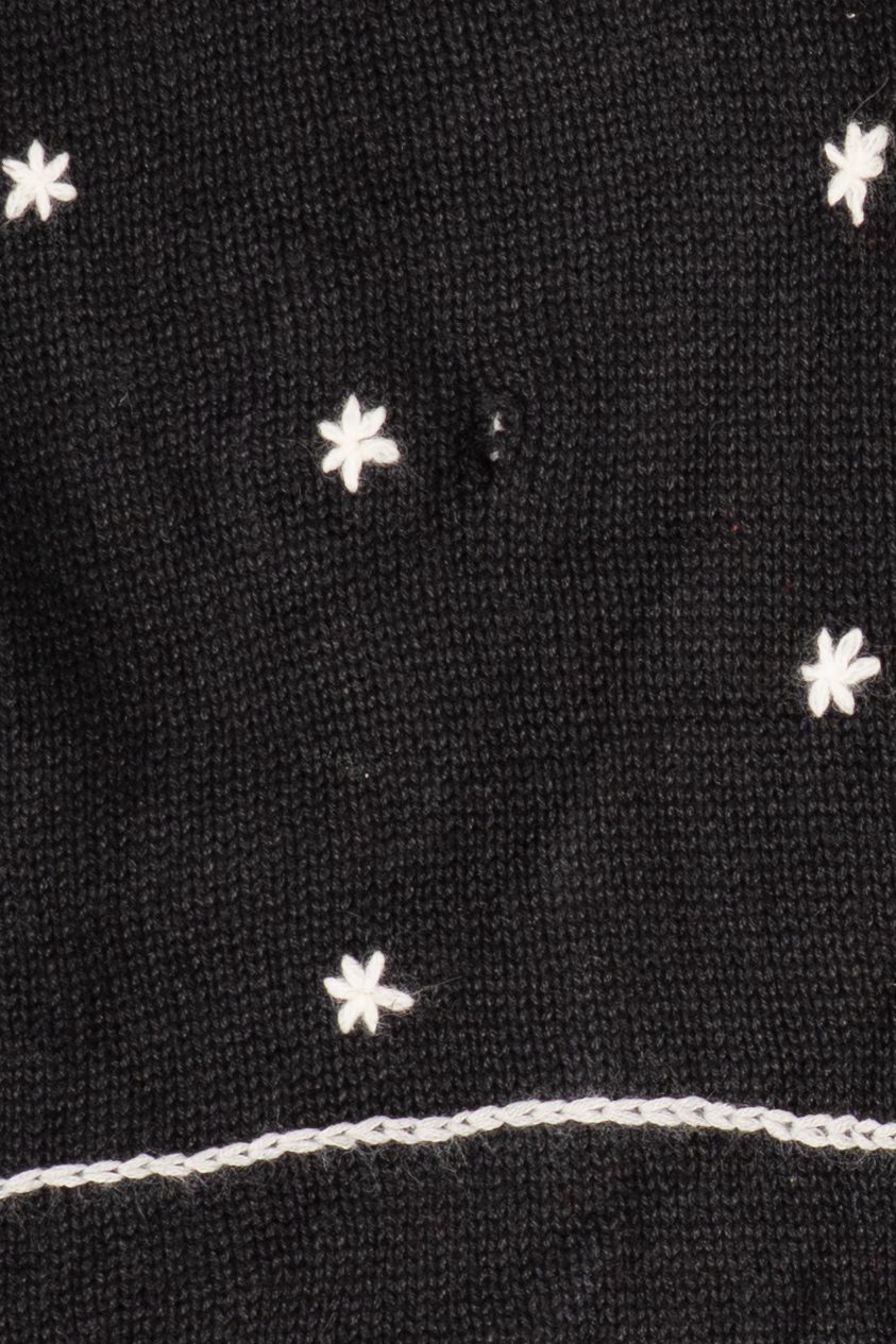 Vintage Black Coldwater Creek Stockings Ugly Christmas Cardigan (1990s)