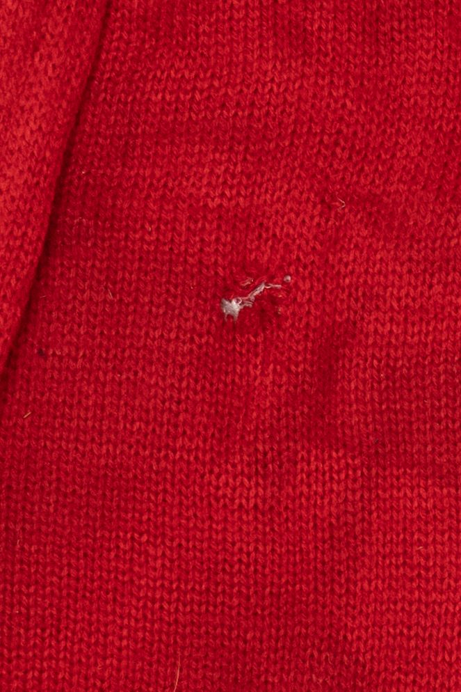 Vintage Red Holiday Traditions Snowmen Ugly Christmas Cardigan (2000s)