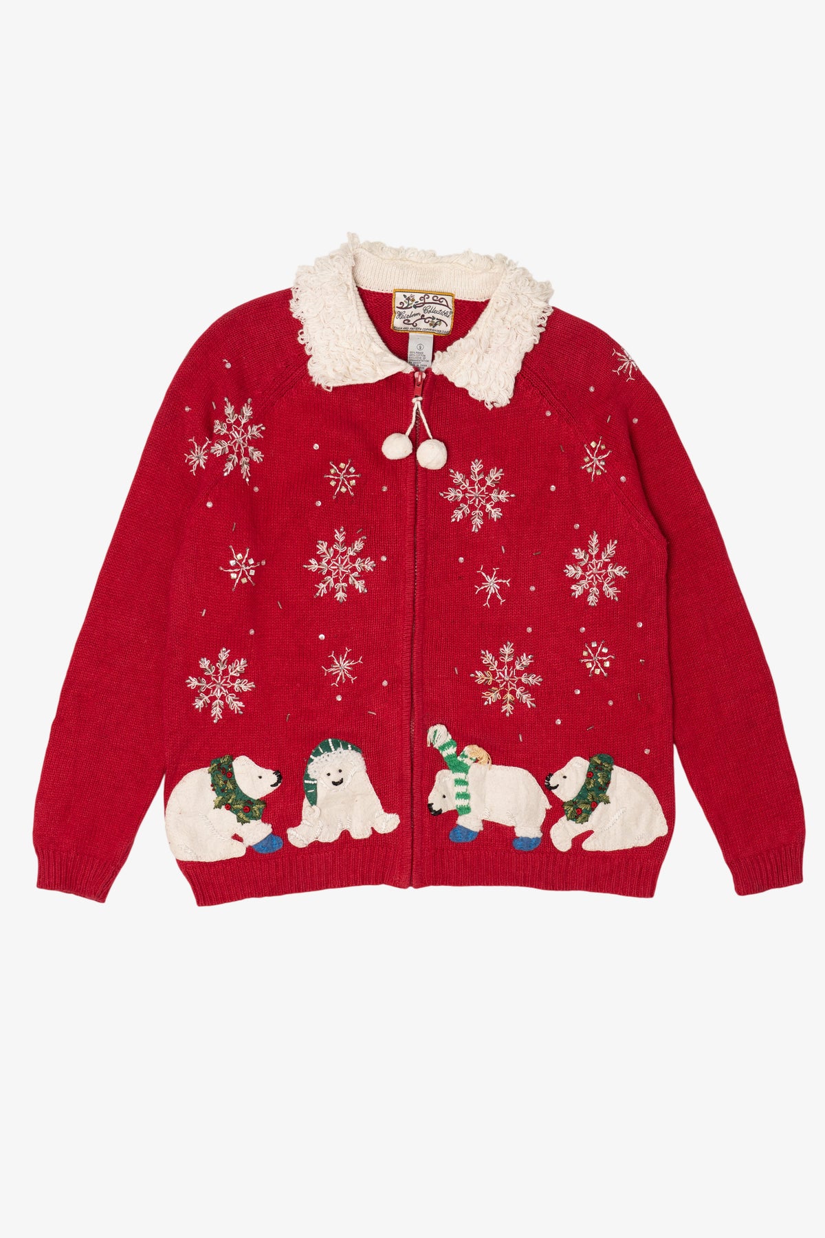 Vintage Red Heirloom Collectibles Polar Bears Ugly Christmas Cardigan (2000s)
