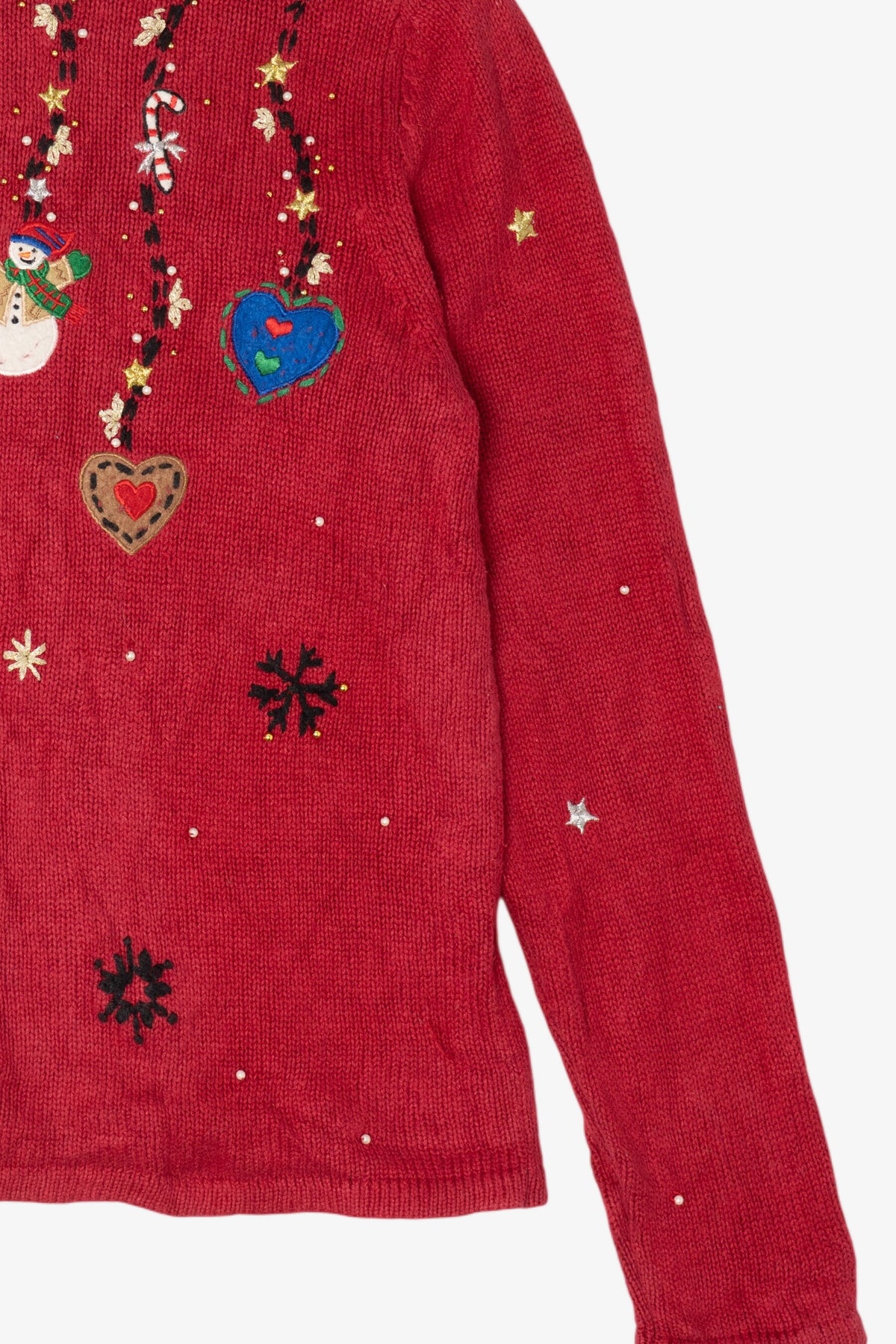 Vintage Red Karen Scott Snowmen Ugly Christmas Cardigan (1990s)