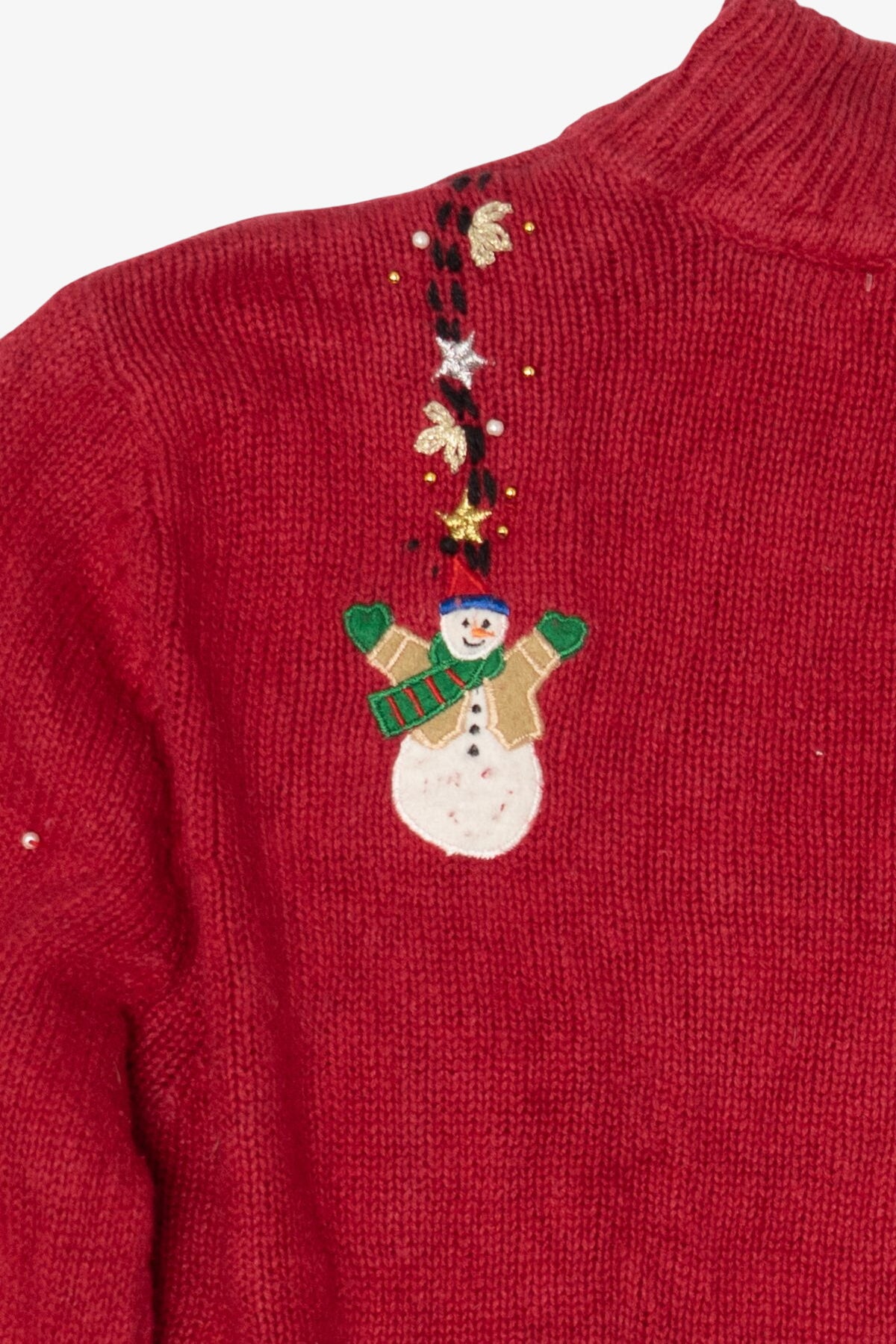 Vintage Red Karen Scott Snowmen Ugly Christmas Cardigan (1990s)