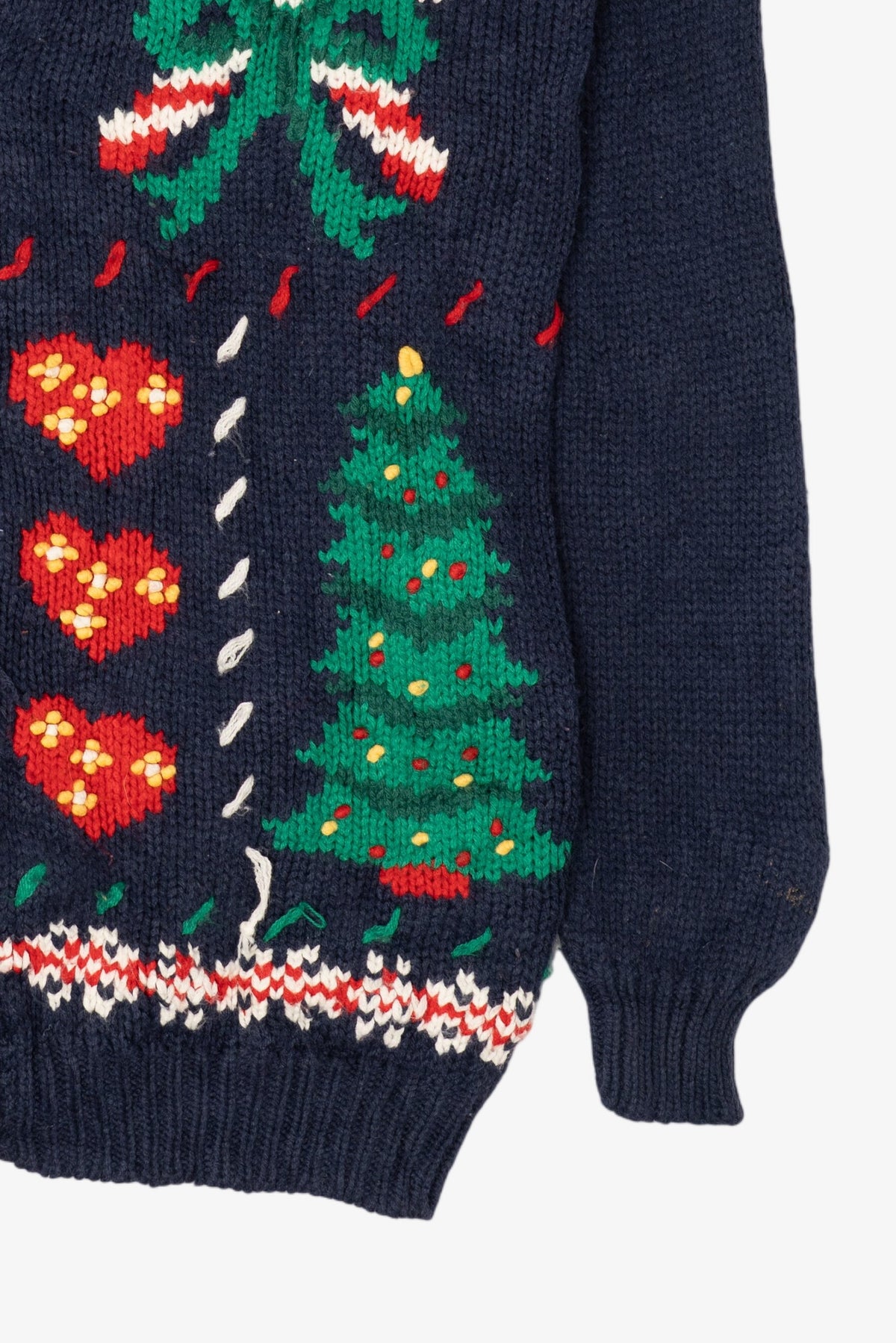 Vintage Navy Blue Karen Scott Ugly Christmas Cardigan (1990s)