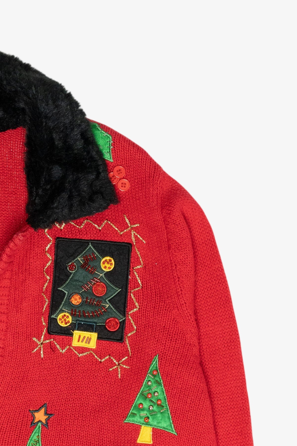 Zany Trees Vintage Ugly Christmas Cardigan (2000s)