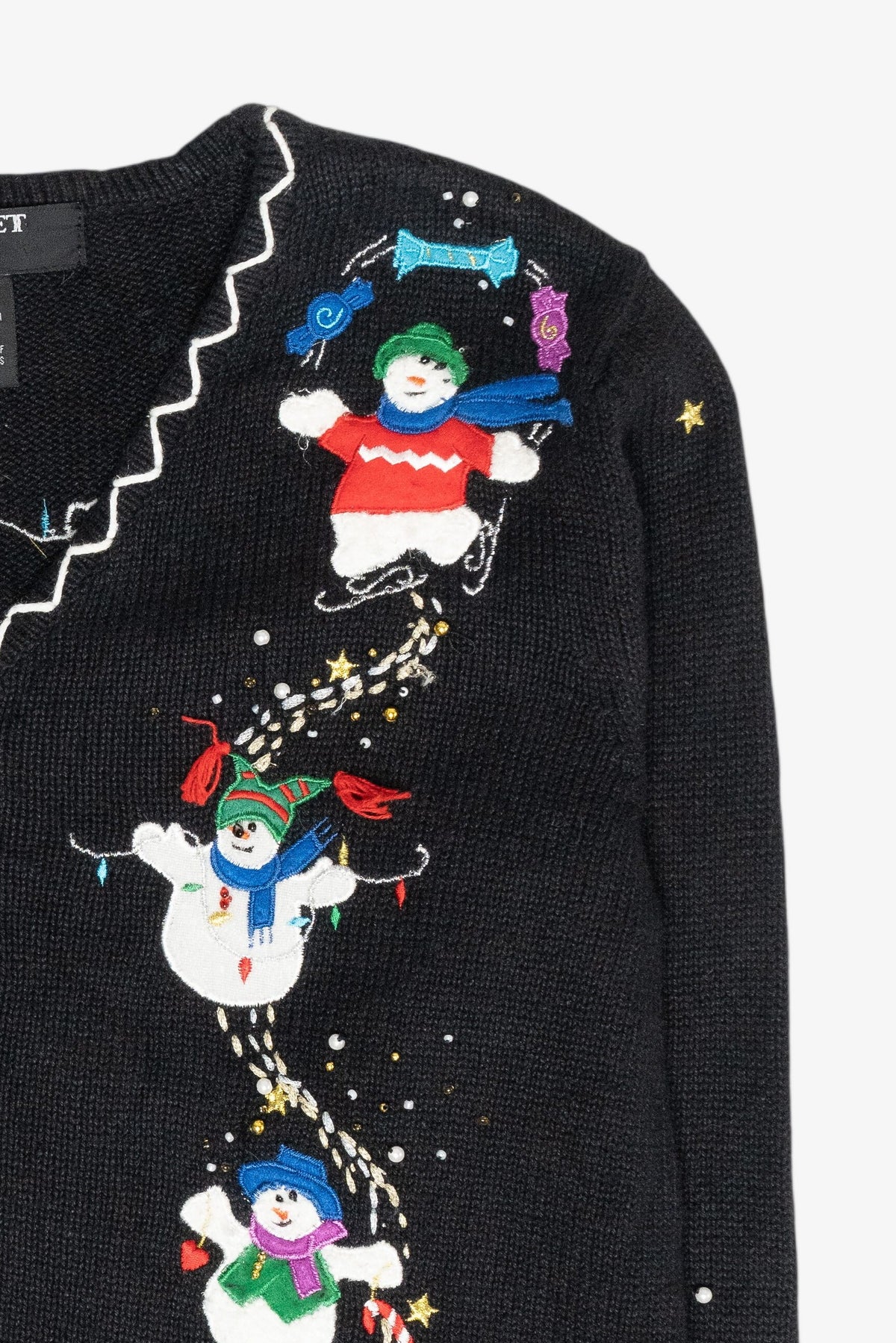 Silly Snowmen Vintage Ugly Christmas Cardigan (2000s)