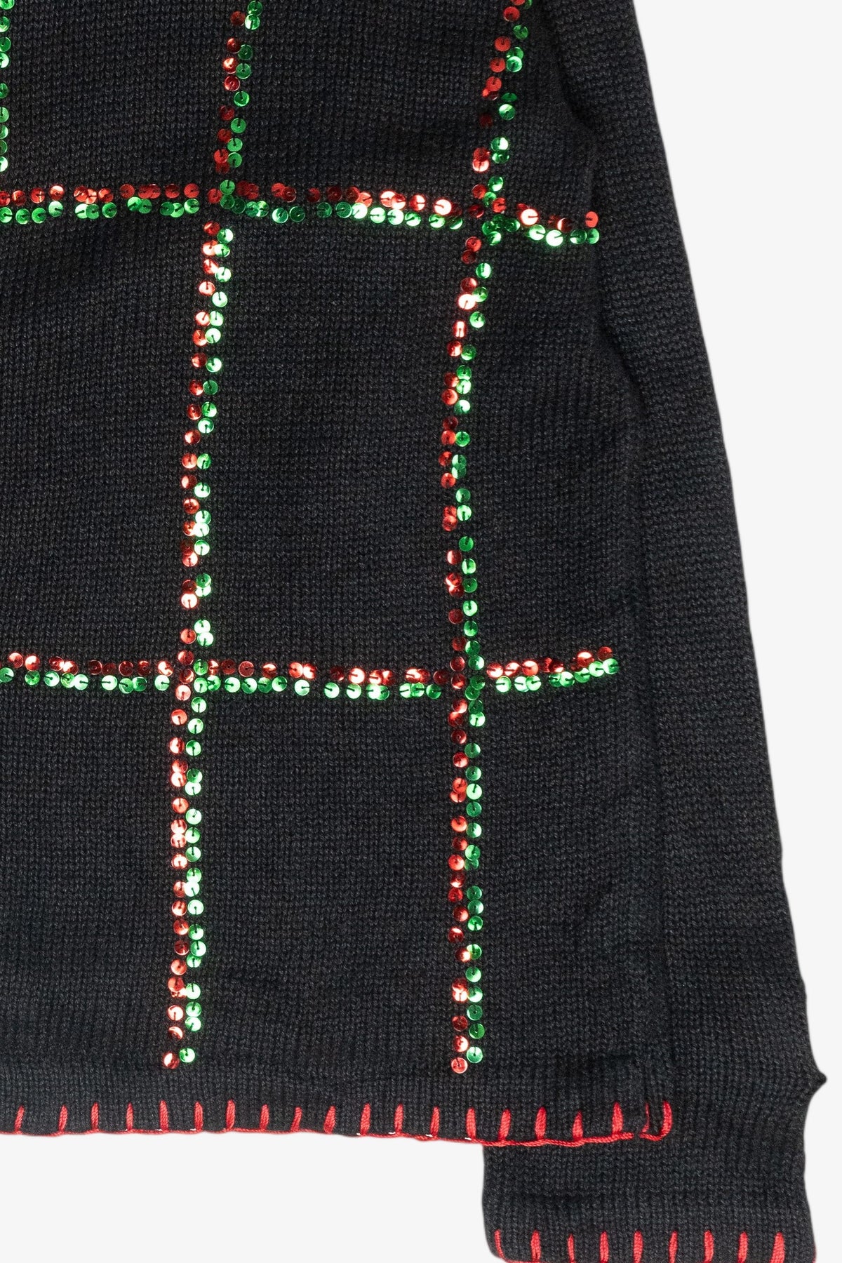 Sequin Snowmen Vintage Ugly Christmas Cardigan (1990s)