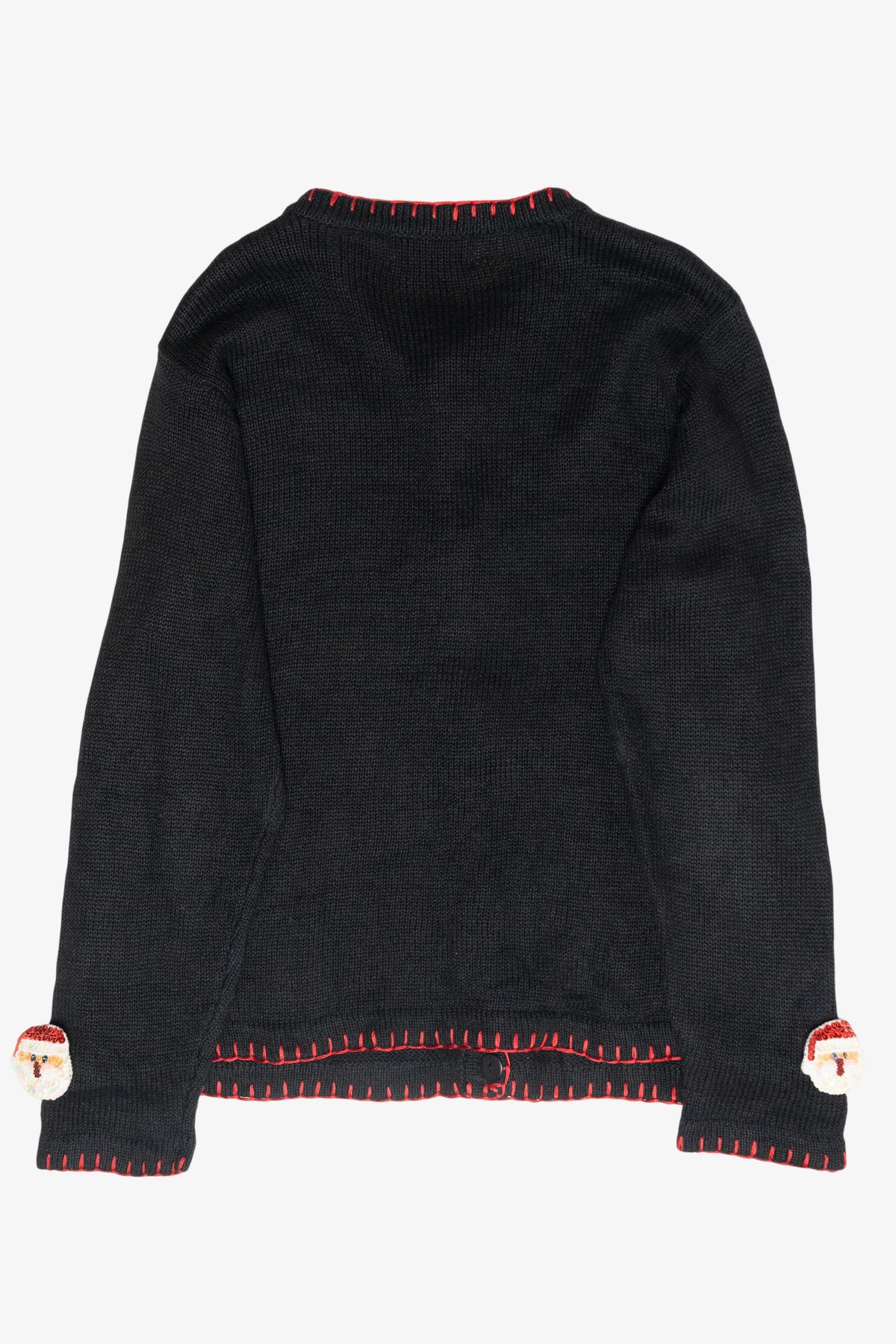 Sequin Snowmen Vintage Ugly Christmas Cardigan (1990s)