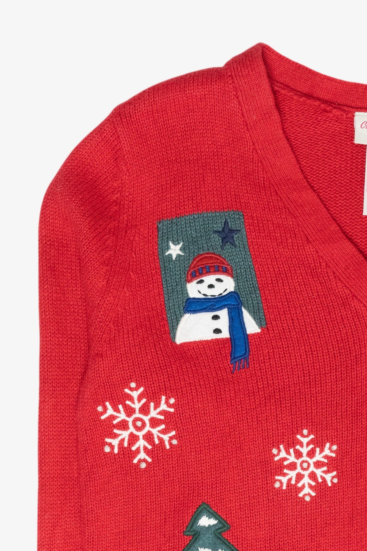 Patriotic Snowmen Vintage Ugly Christmas Cardigan (2000s)