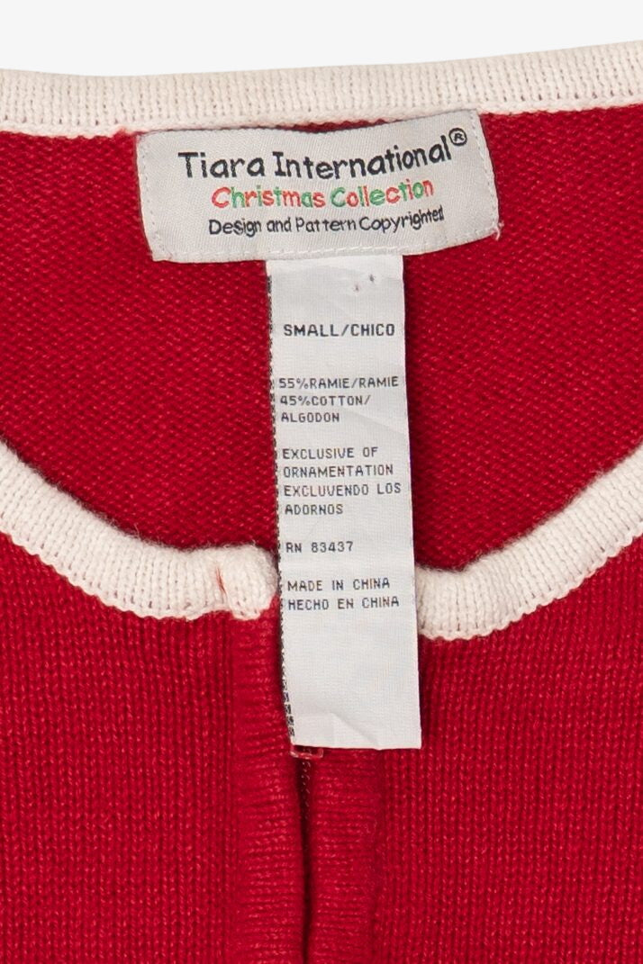 Vintage Red Tiara International Snowmen Ugly Christmas Cardigan (2000s)