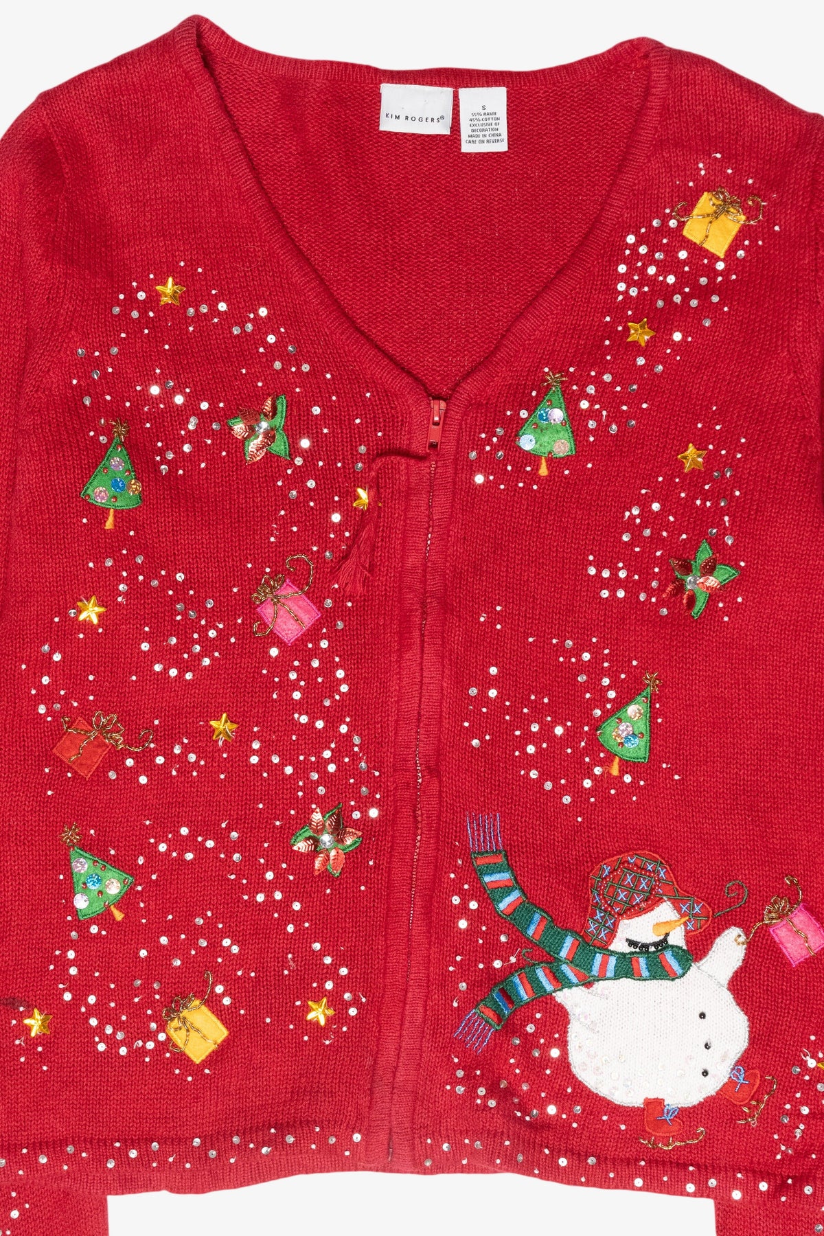 Snowman Magic Vintage Ugly Christmas Cardigan (2000s)