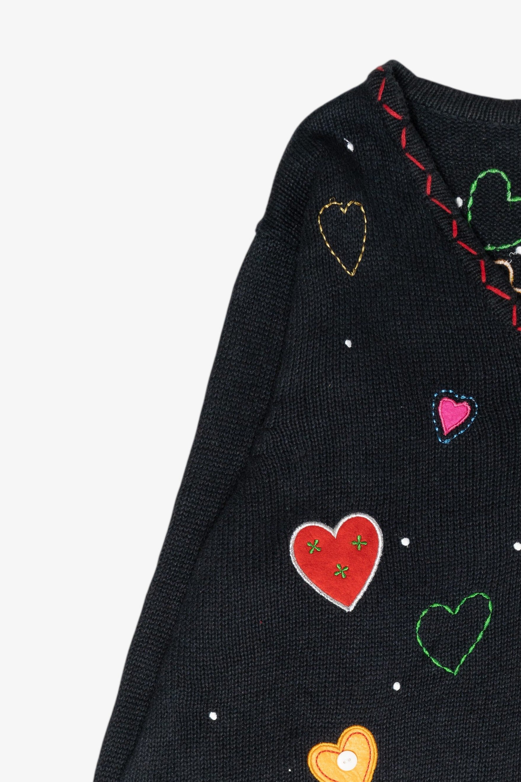Snowmen Hearts Vintage Ugly Christmas Cardigan (1990s)