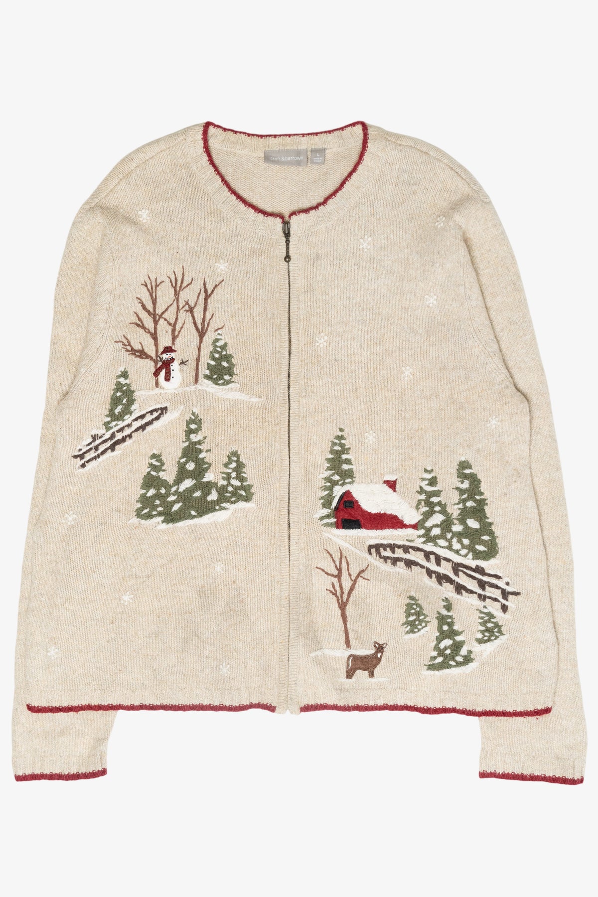 Winter Woods Vintage Ugly Christmas Cardigan (2000s)