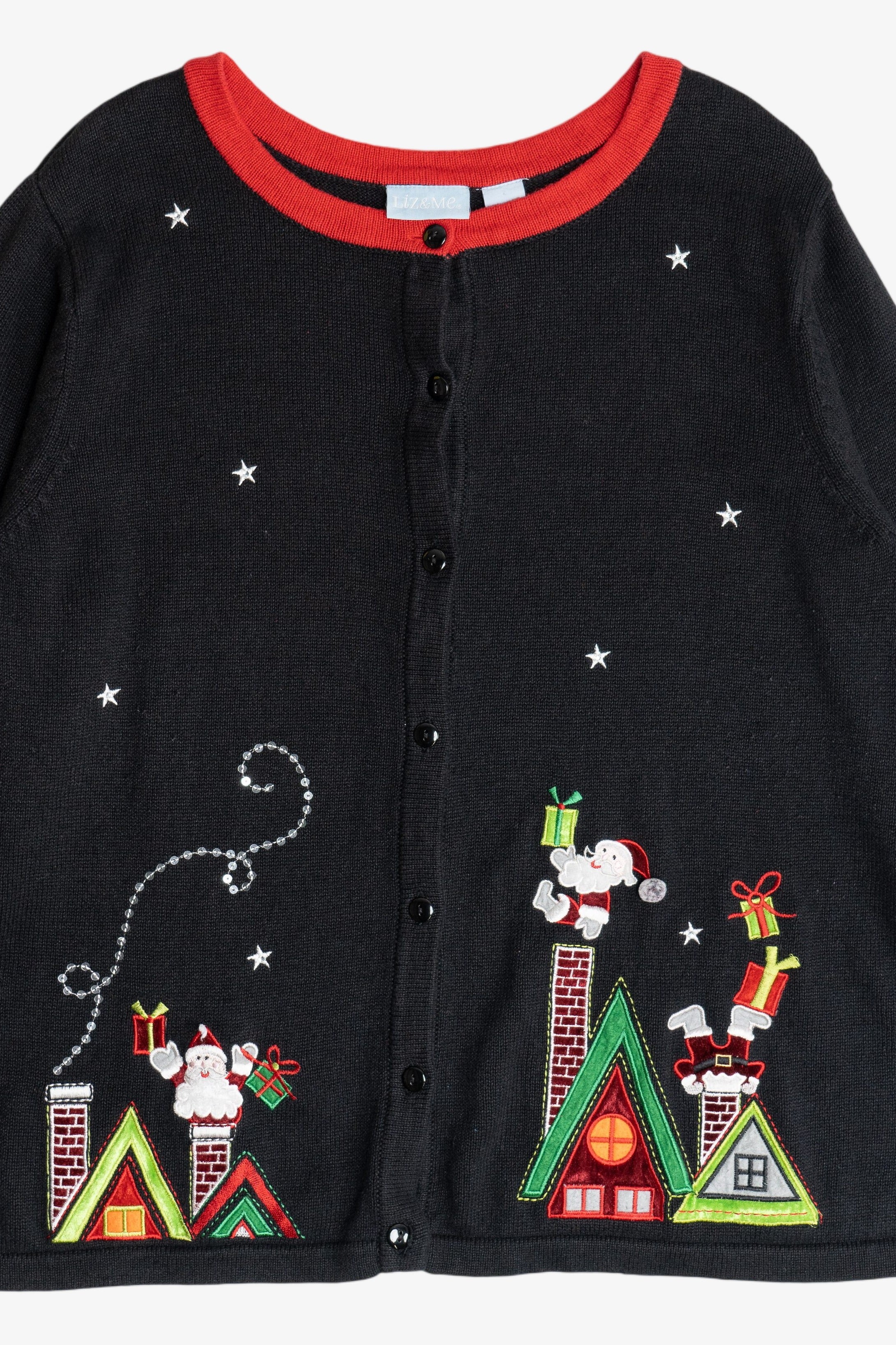 Vintage Santa In Chimneys Ugly Christmas Sweater (2000s)