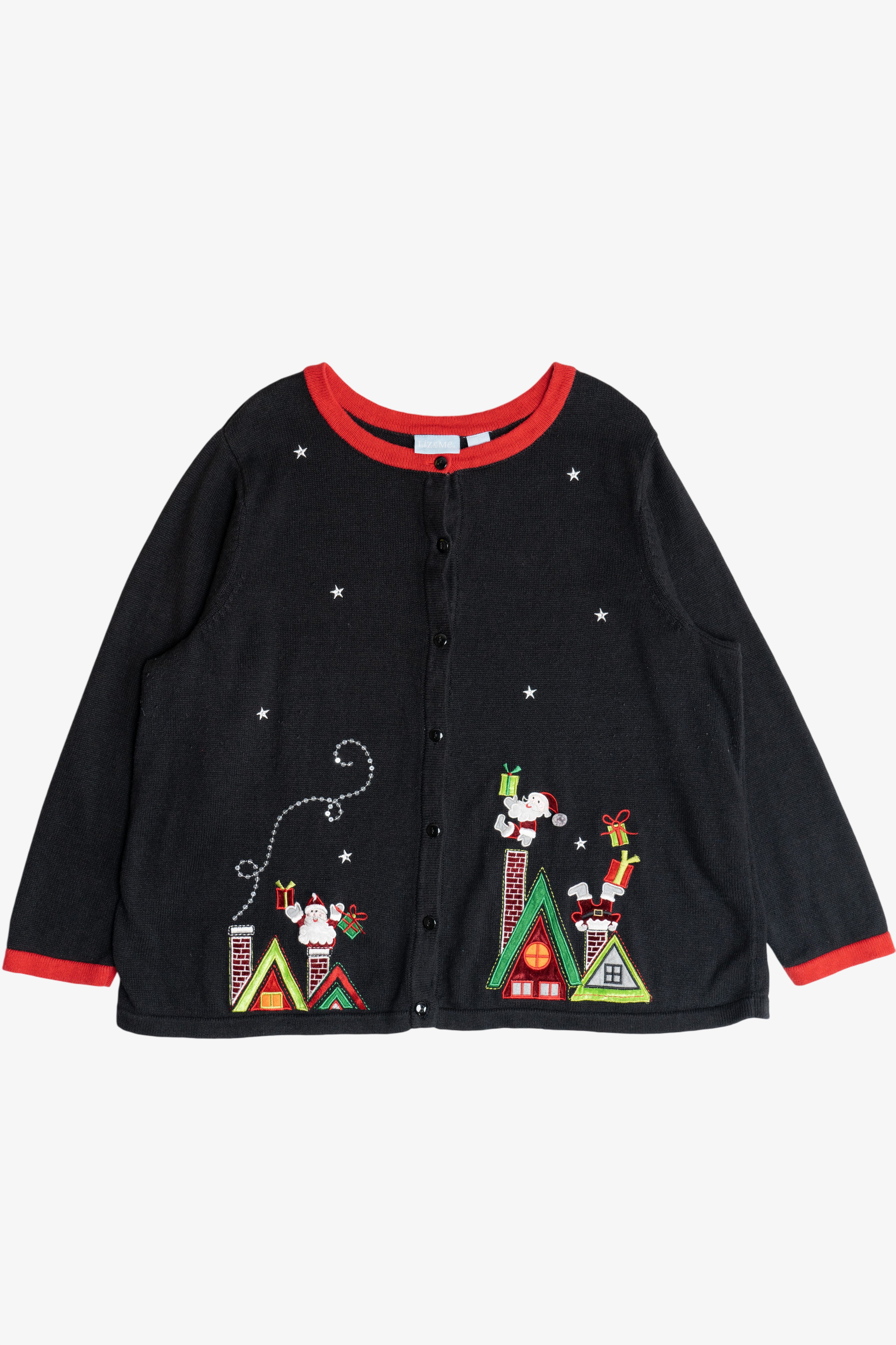 Vintage Santa In Chimneys Ugly Christmas Sweater (2000s)