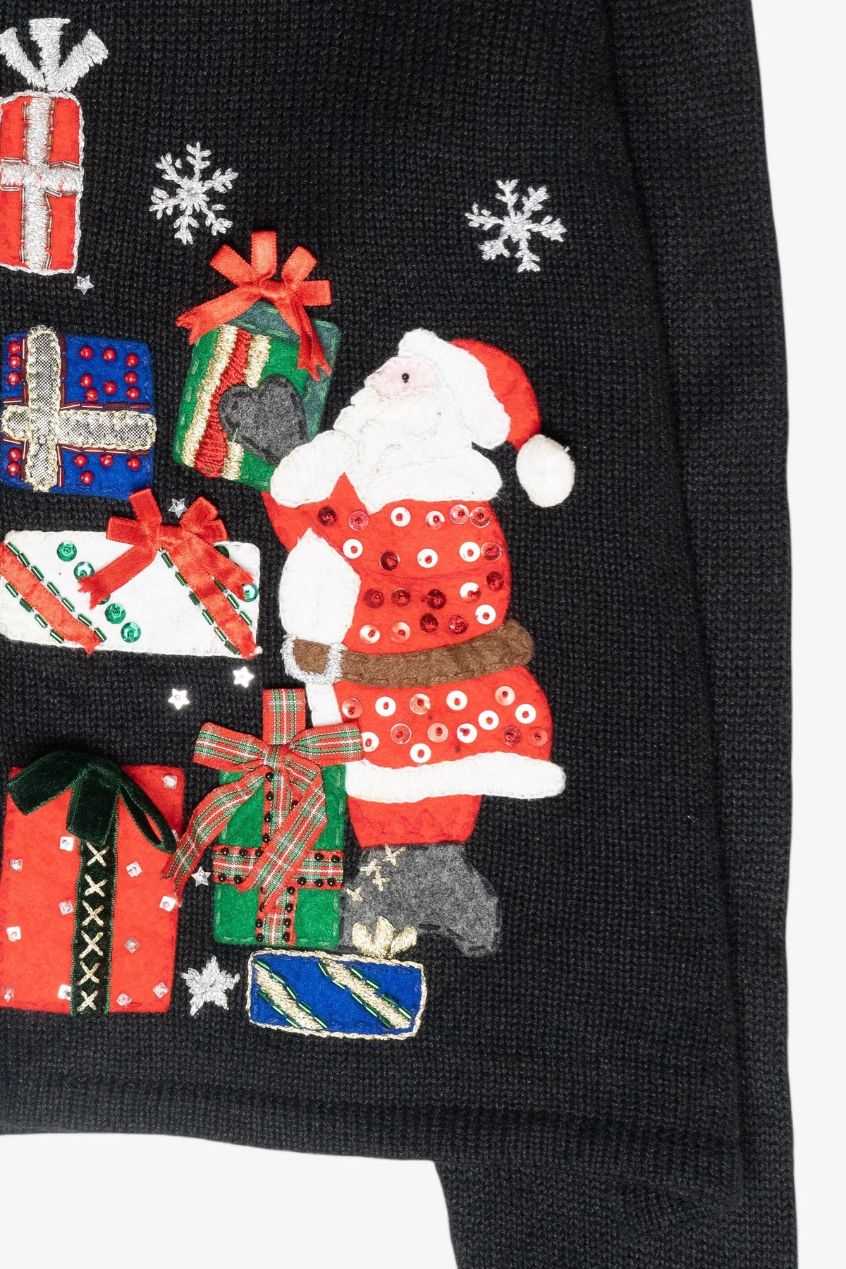 Presents Stack Vintage Ugly Christmas Zip Cardigan (2000s)