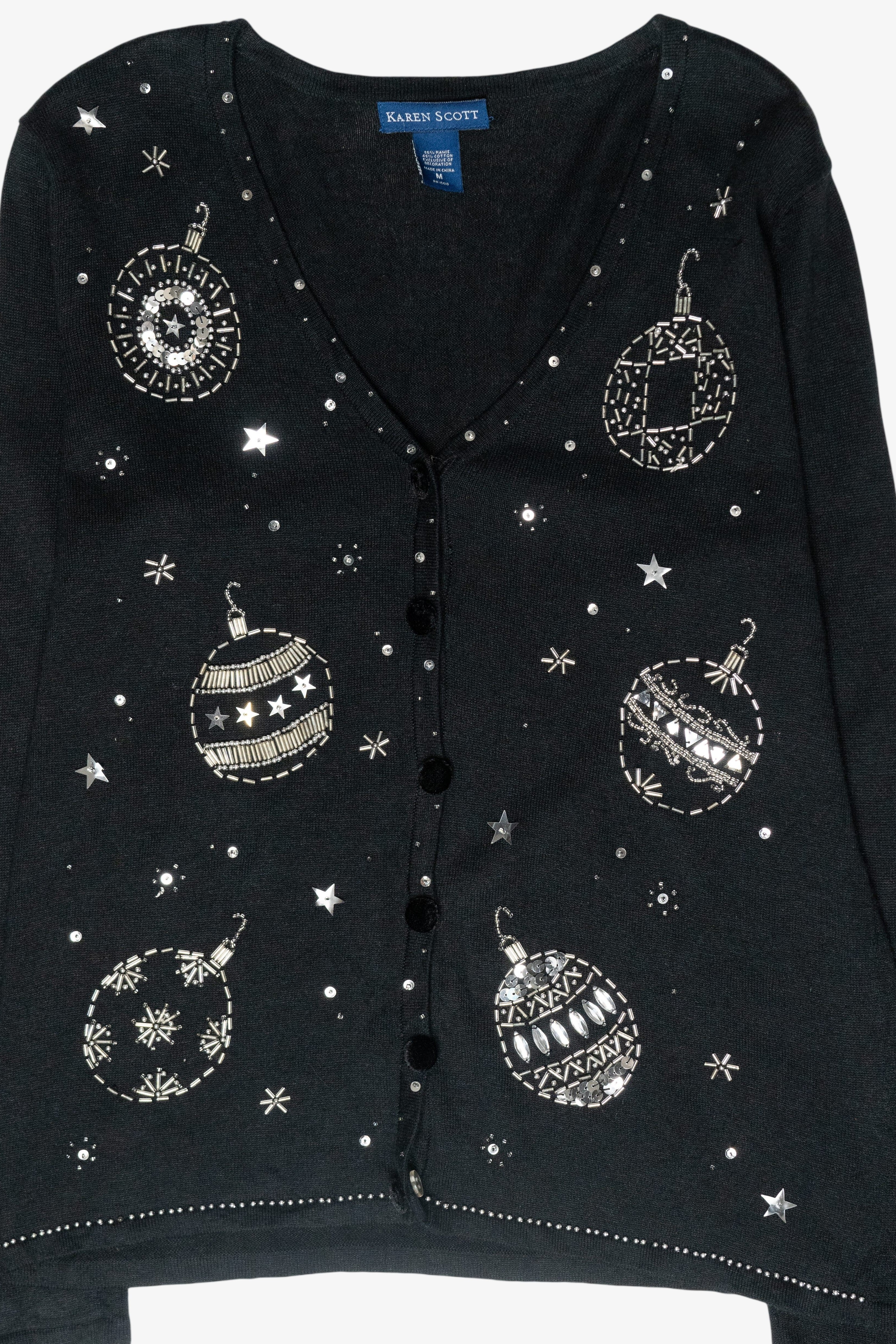 Sparkle Ornaments Vintage Ugly Christmas Cardigan (2000s)