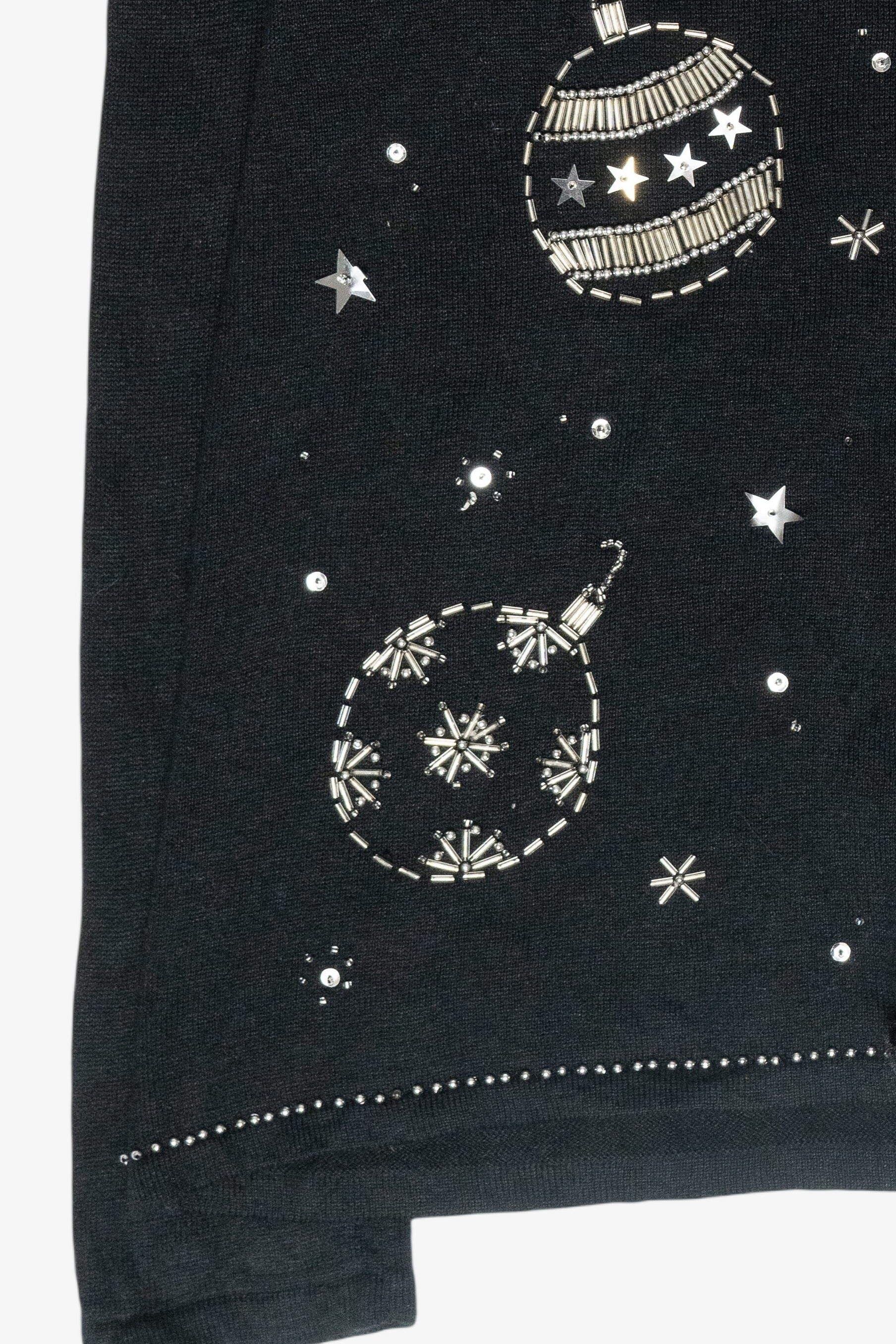 Sparkle Ornaments Vintage Ugly Christmas Cardigan (2000s)