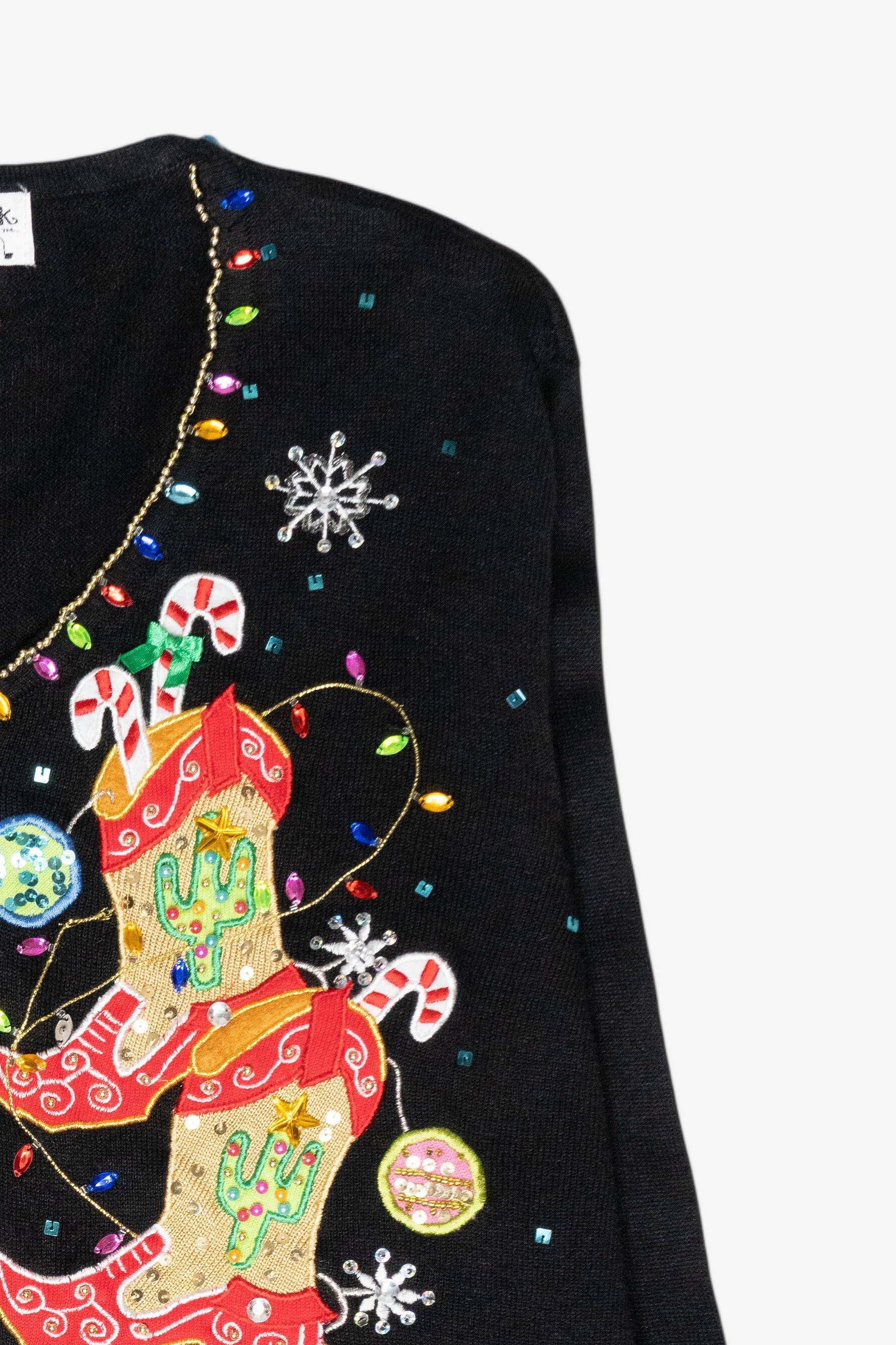 Cowboy Boots Vintage Ugly Christmas Sweater (2000s)