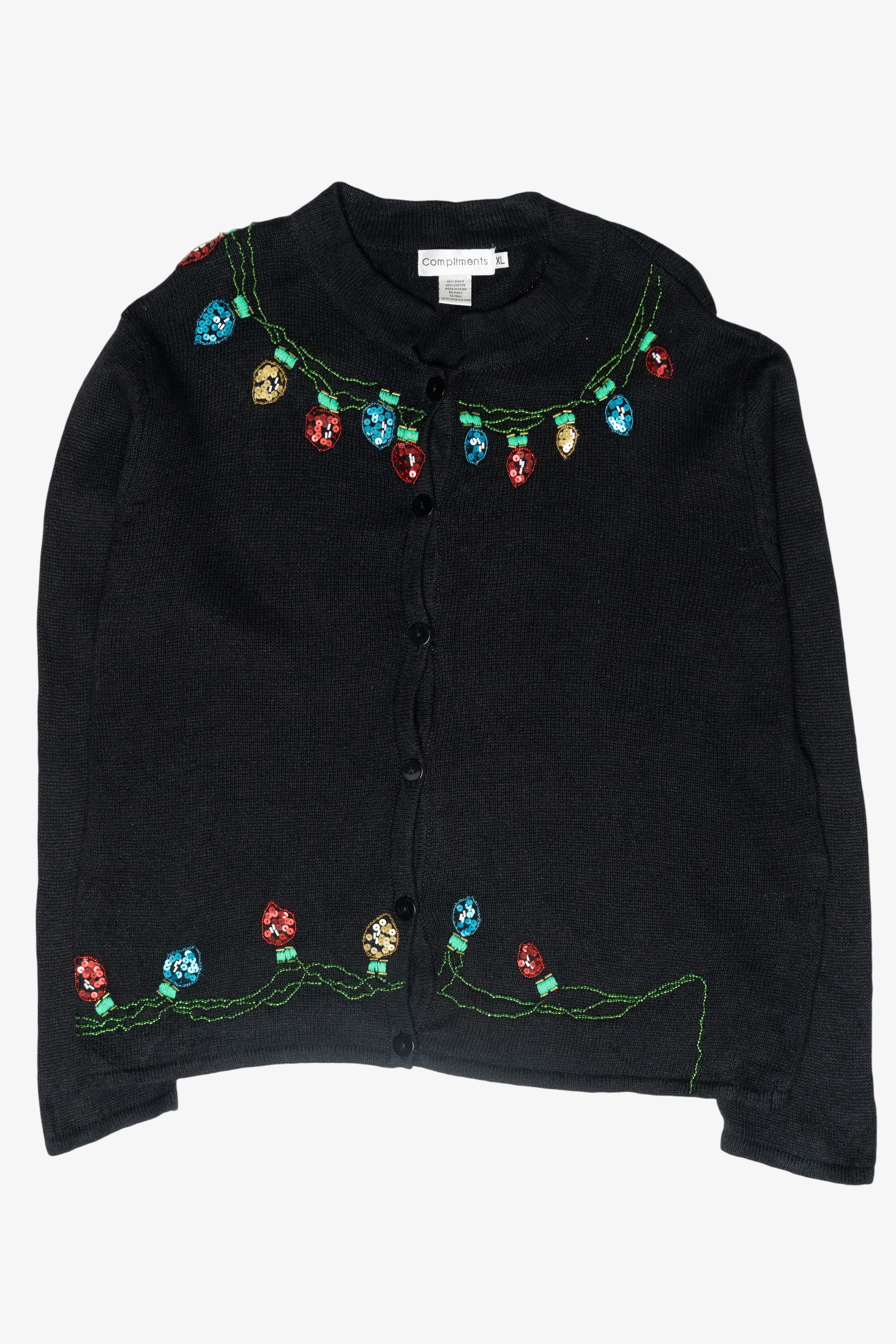 String Lights Vintage Ugly Christmas Sweater (2000s)