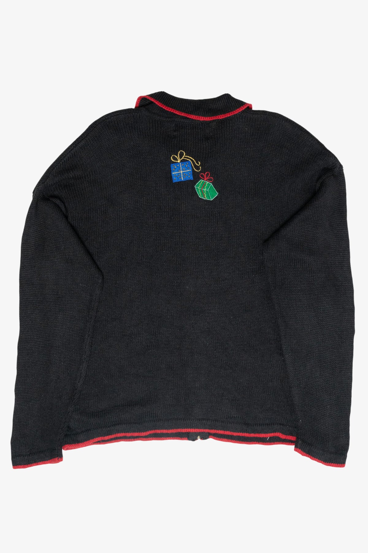 Starry Winter Village Vintage Christmas Zip Cardigan (2000s)