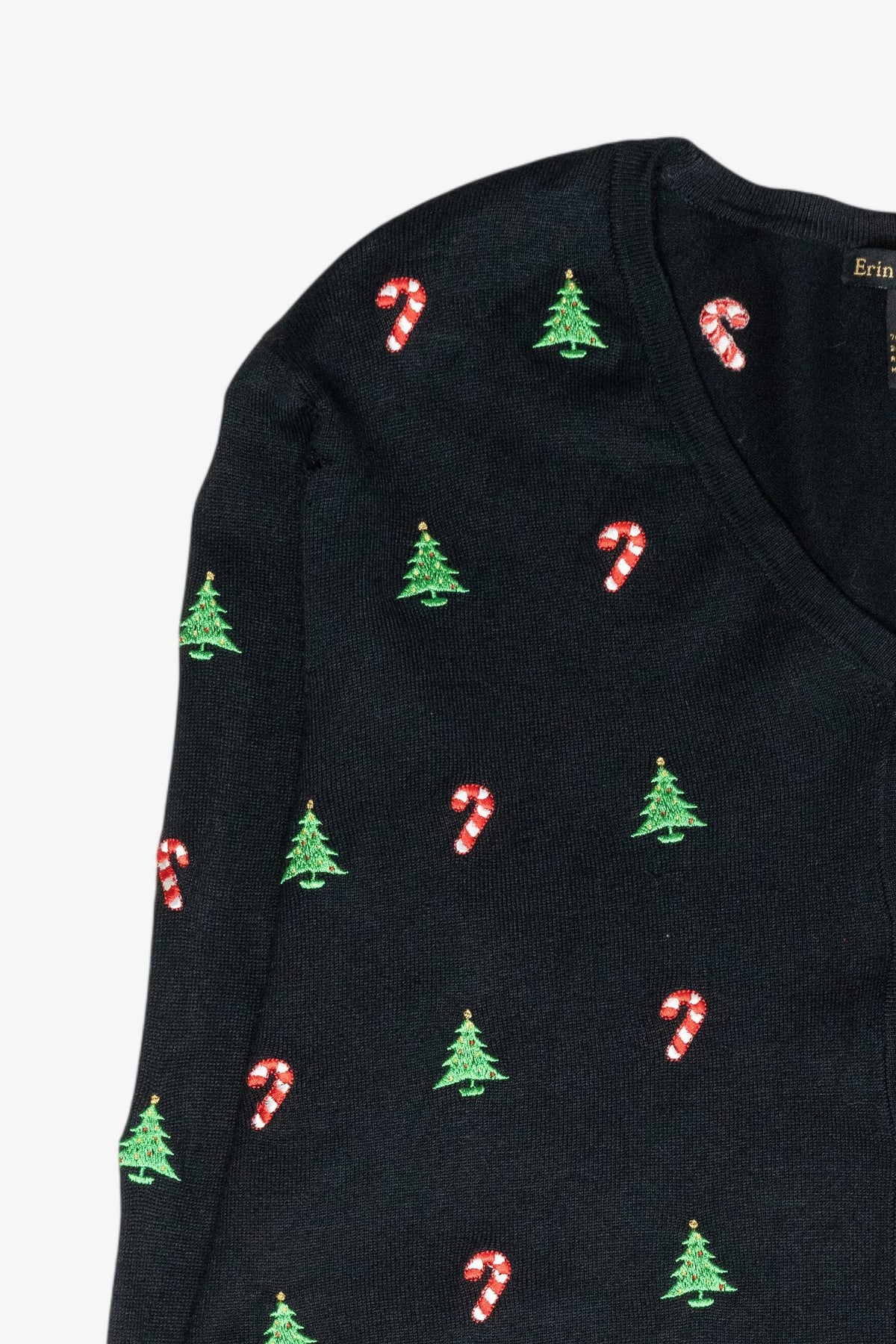 Candy Canes & Trees Mini Vintage Ugly Christmas Cardigan (1990s)