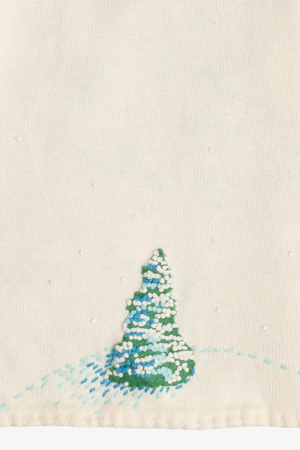 Vintage Intricate Snowy Landscape Ugly Christmas Sweater (1980s)