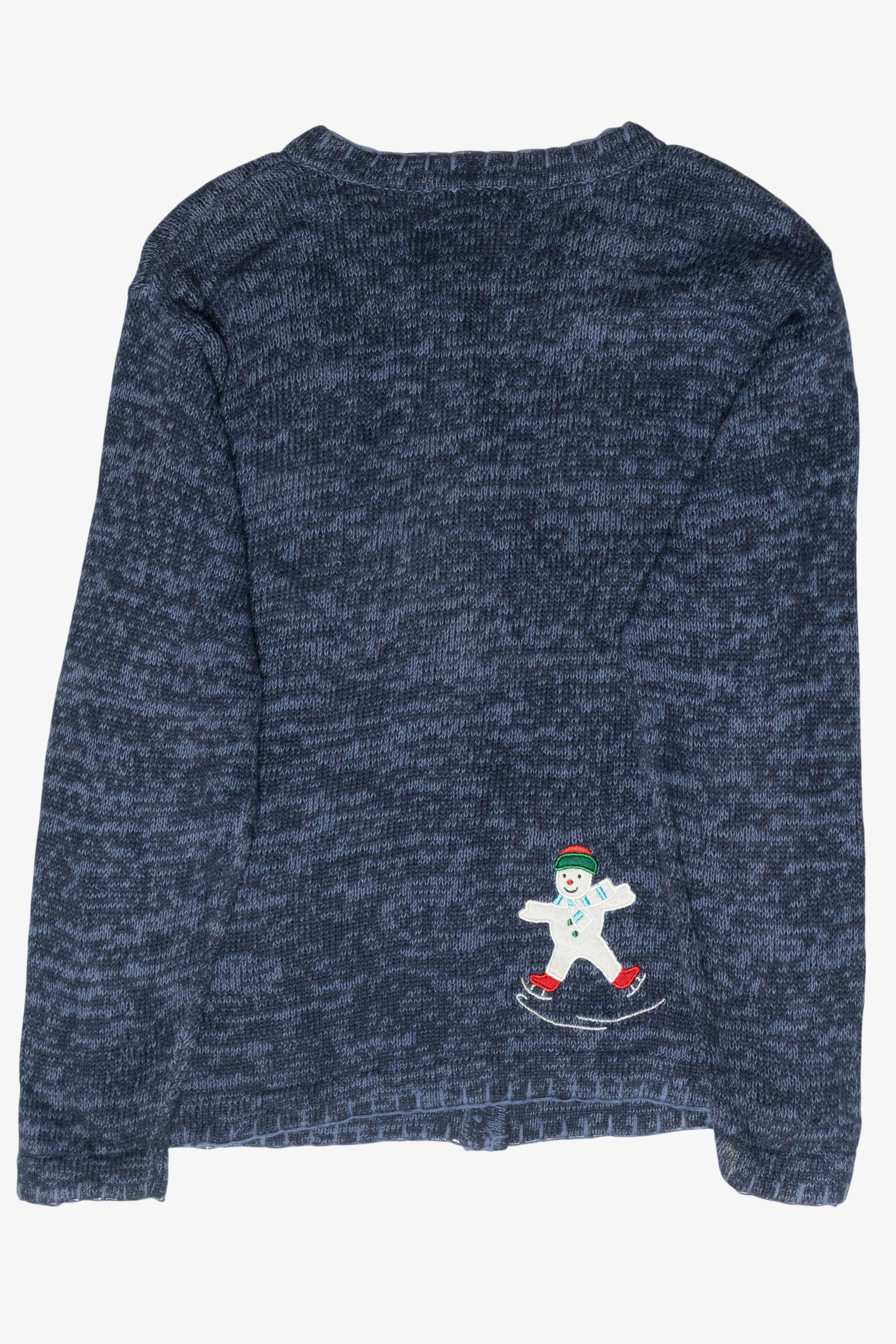 Ice Skating Snowmen Vintage Ugly Christmas Sweater (1990s)
