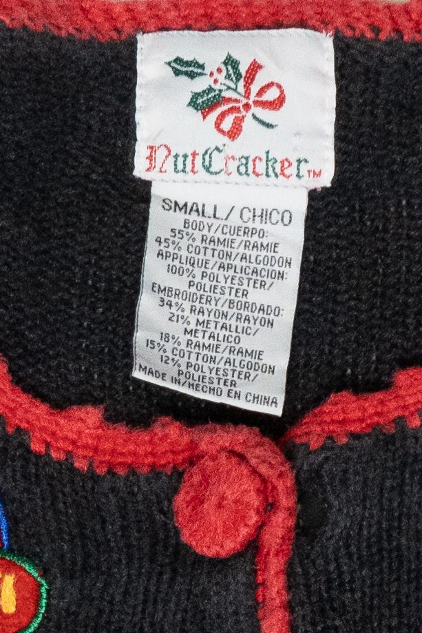 Hats and Mittens Crochet Trim Vintage Ugly Christmas Sweater (1990s)