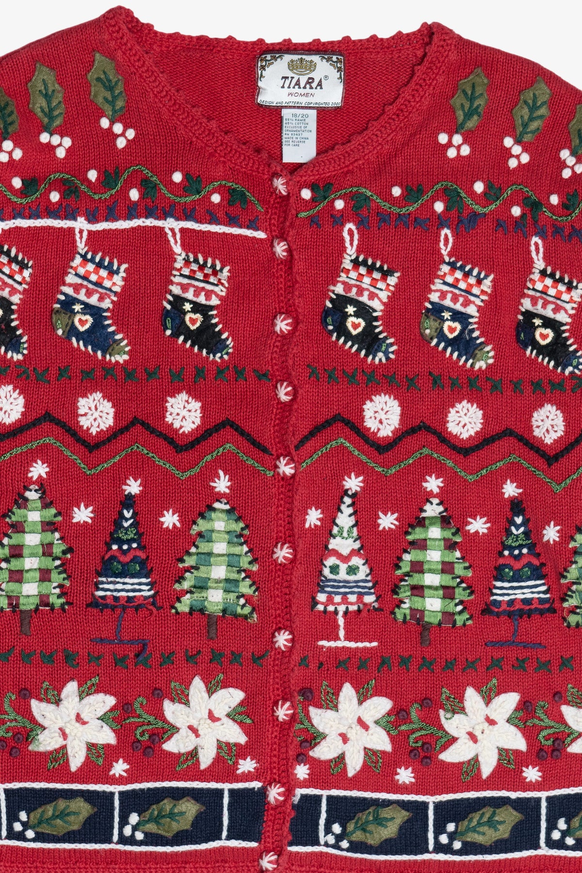 Vintage Red Tiara International Ugly Christmas Sweater (1990s)