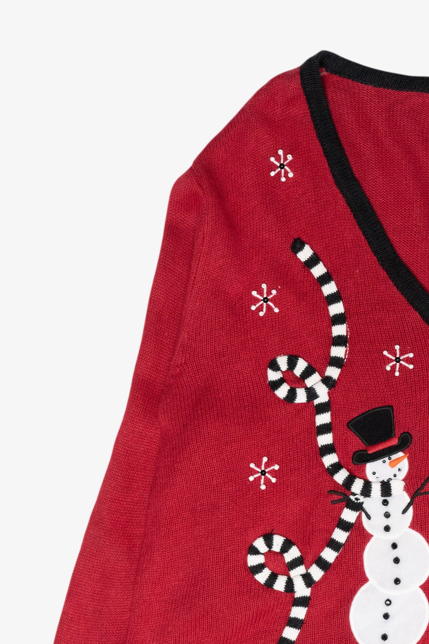Snowmen Scarves Vintage Ugly Christmas Sweater (1990s)