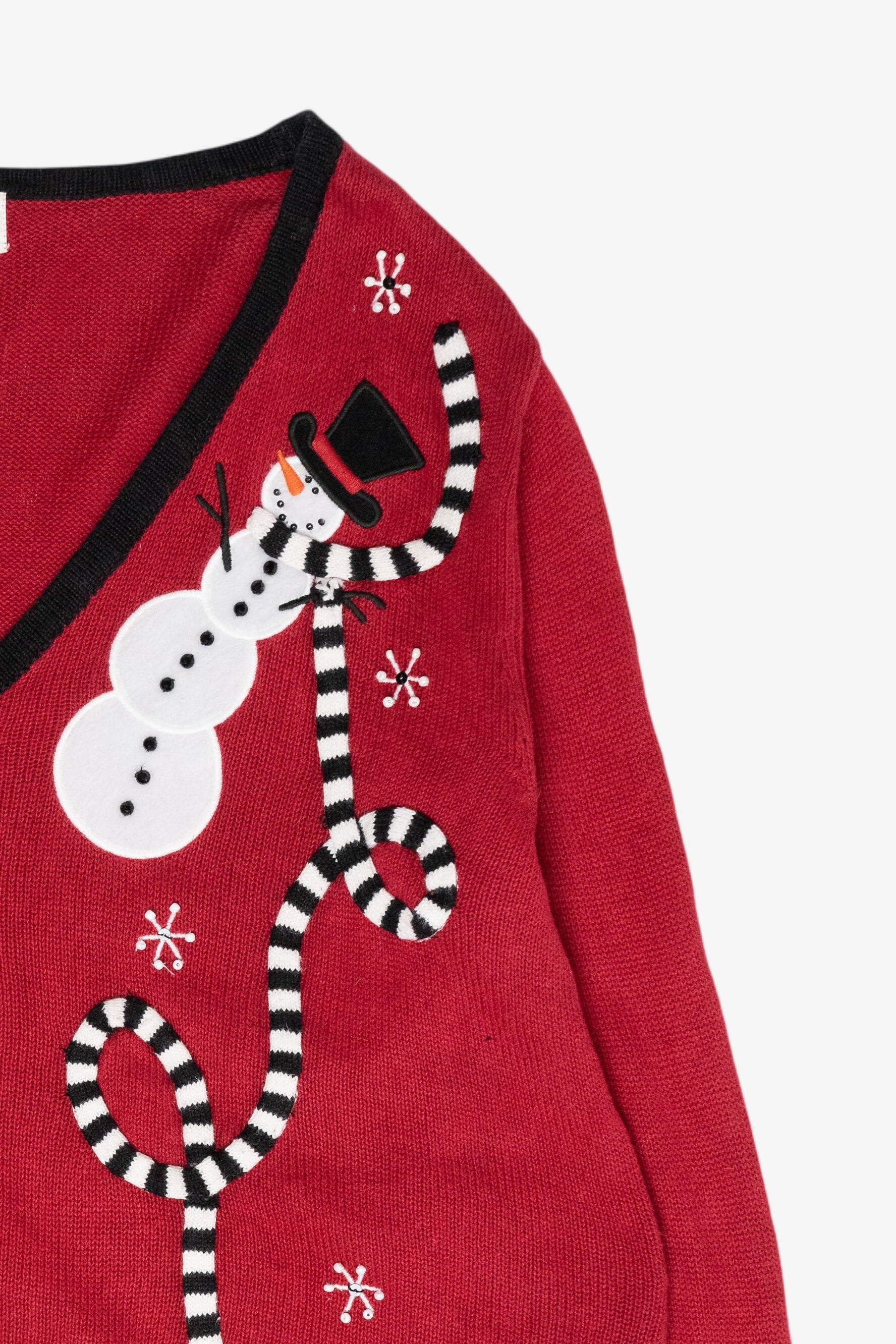 Snowmen Scarves Vintage Ugly Christmas Sweater (1990s)