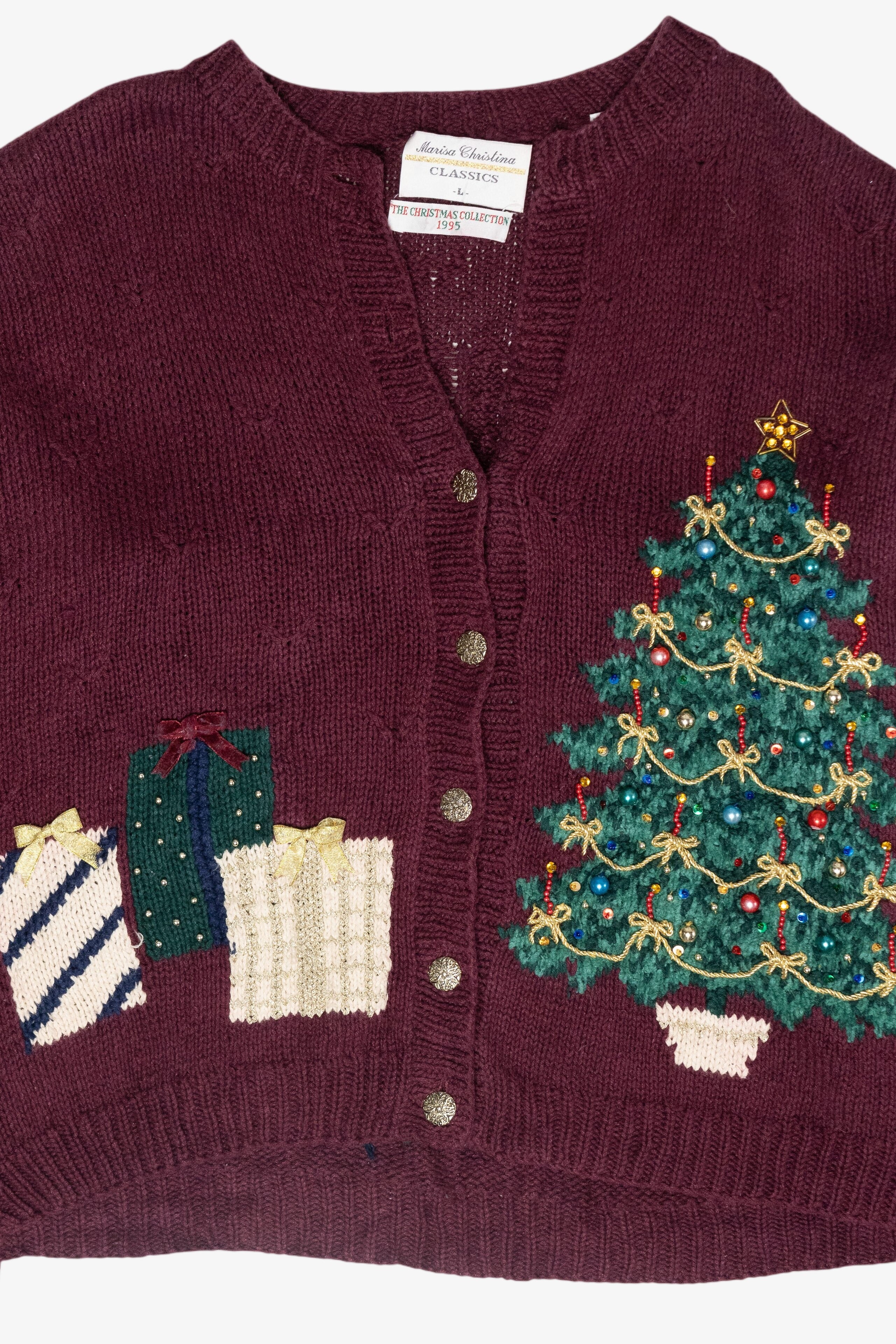 Gift Tree Vintage Ugly Christmas Sweater (1990s)