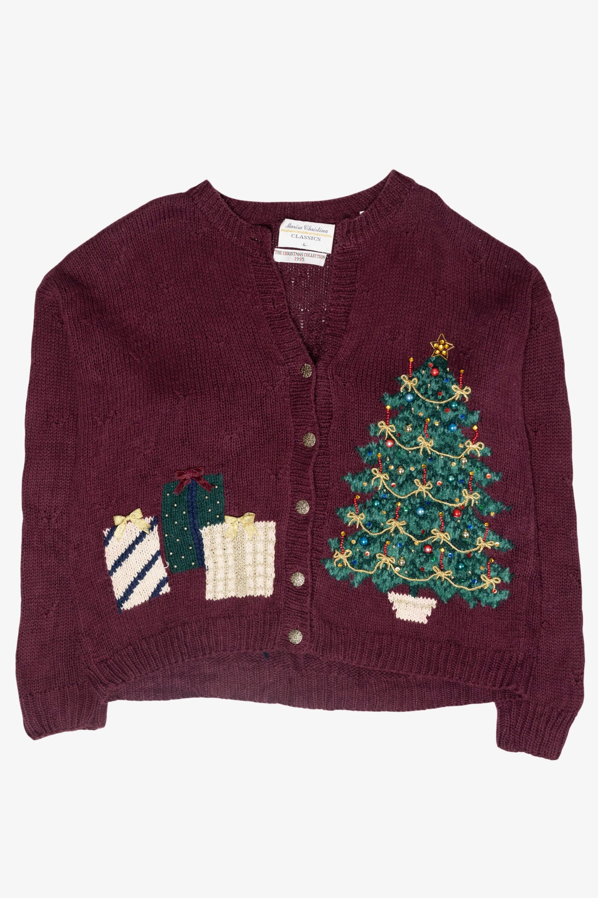Gift Tree Vintage Ugly Christmas Sweater (1990s)