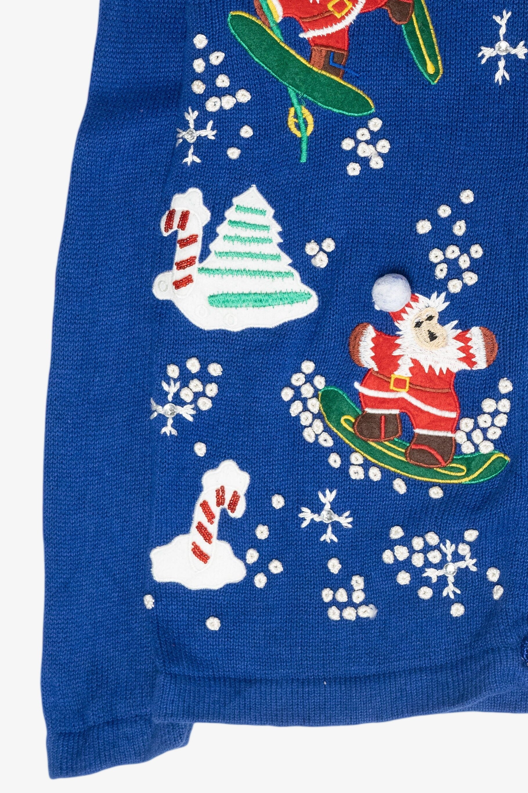 Skiing Santa Vintage Ugly Christmas Sweater (2000s)