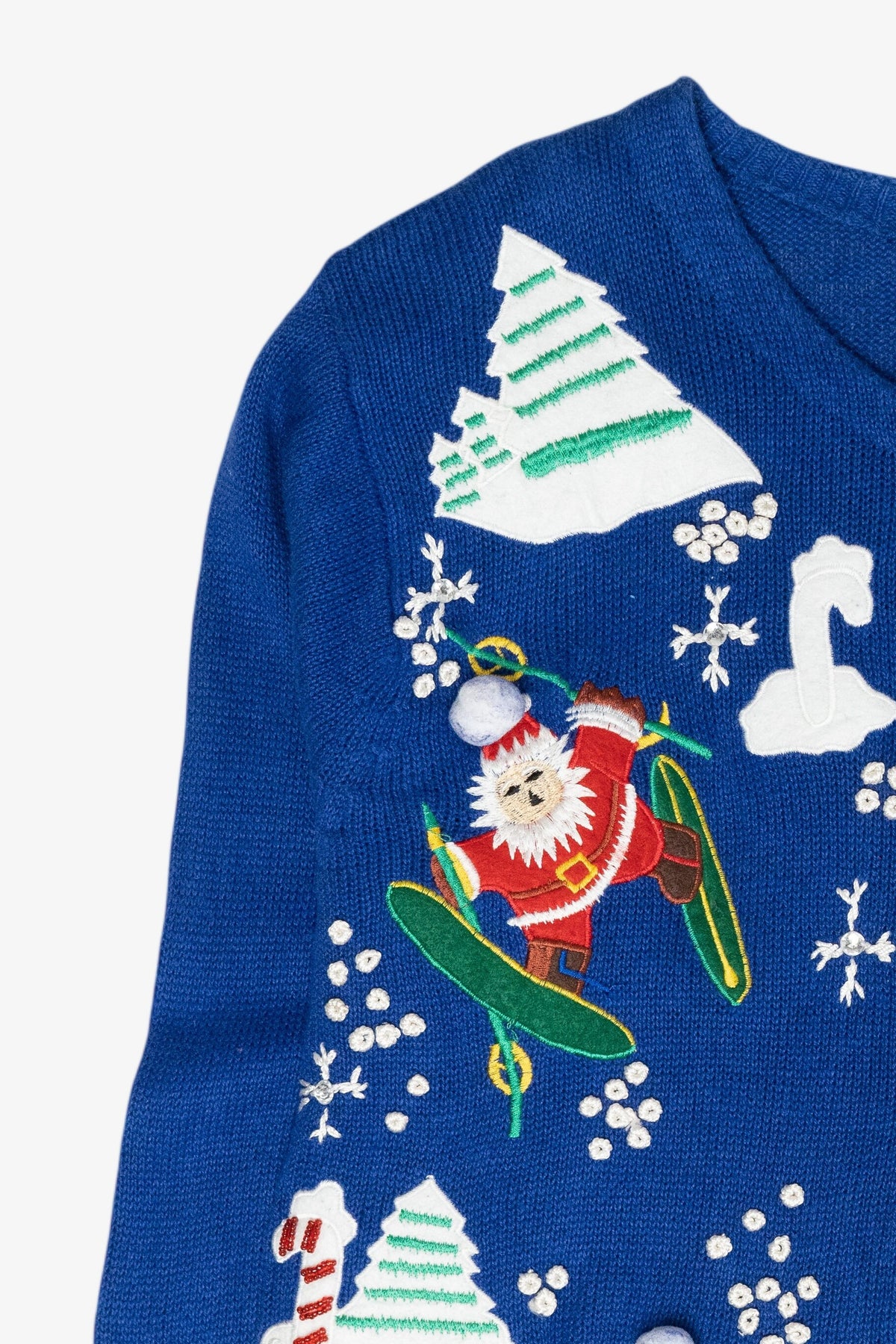 Skiing Santa Vintage Ugly Christmas Sweater (2000s)