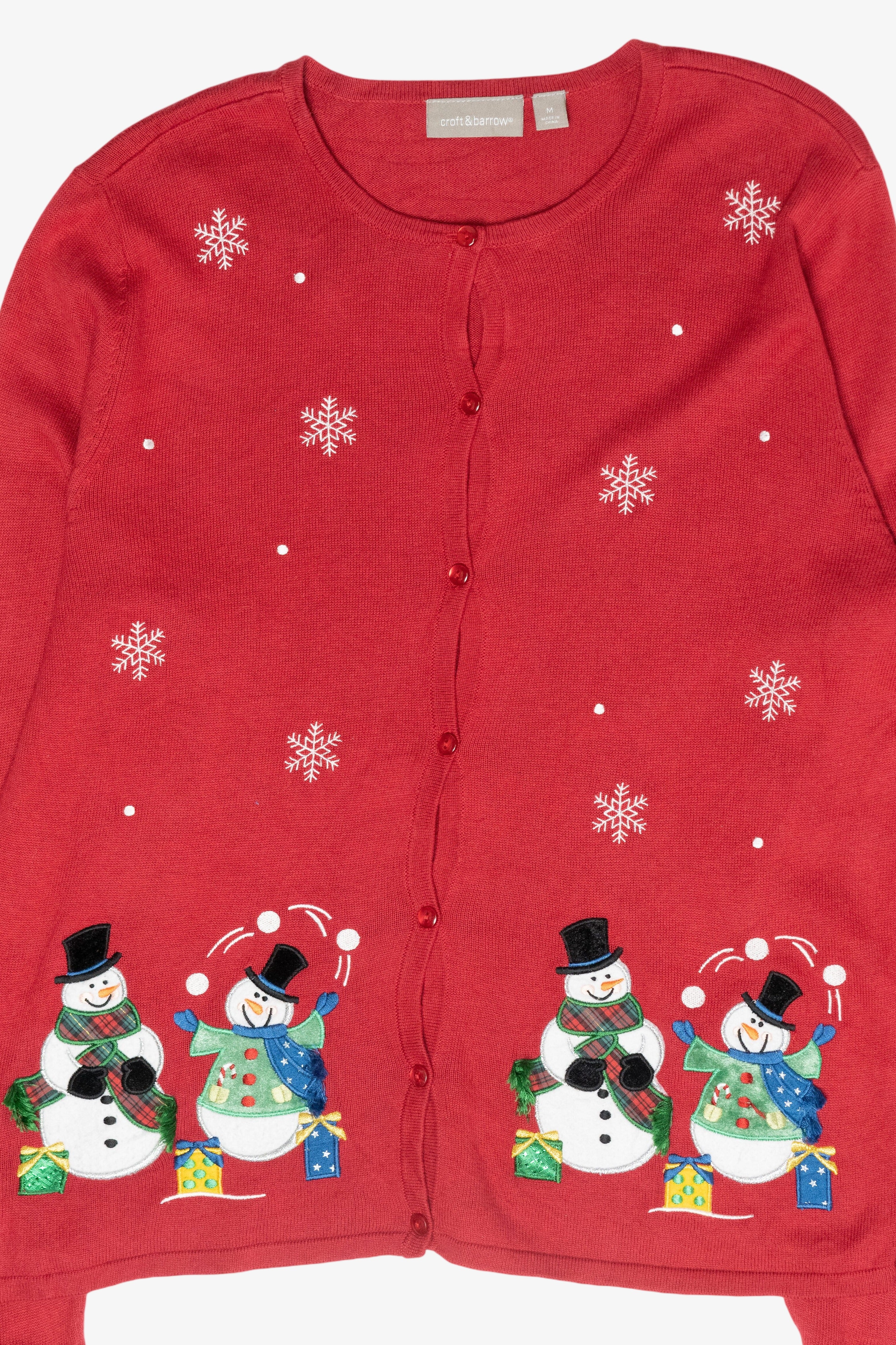 Juggling Snowmen Vintage Ugly Christmas Sweater (2000s)