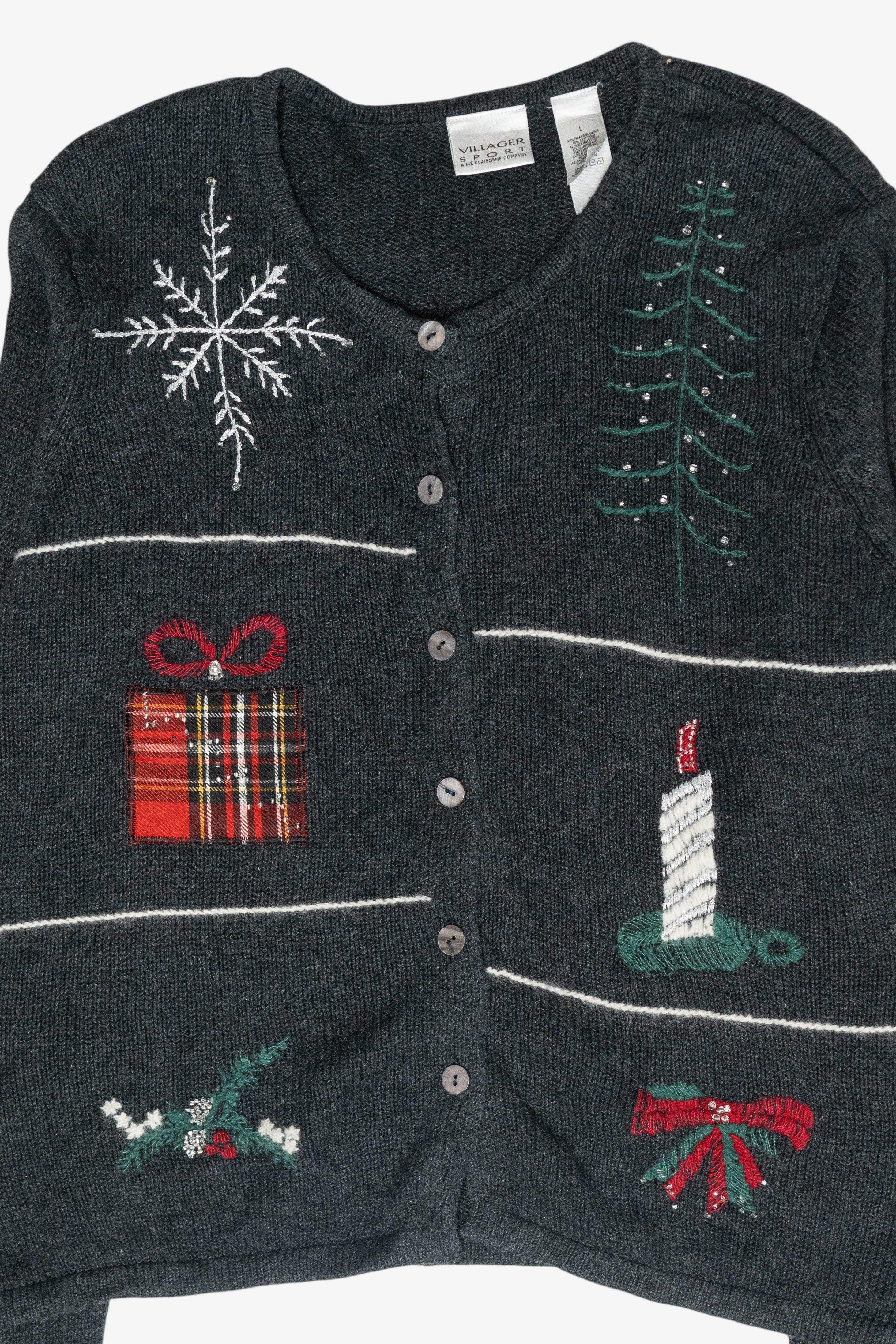 Cozy Candlelight Vintage Ugly Christmas Sweater (1990s)
