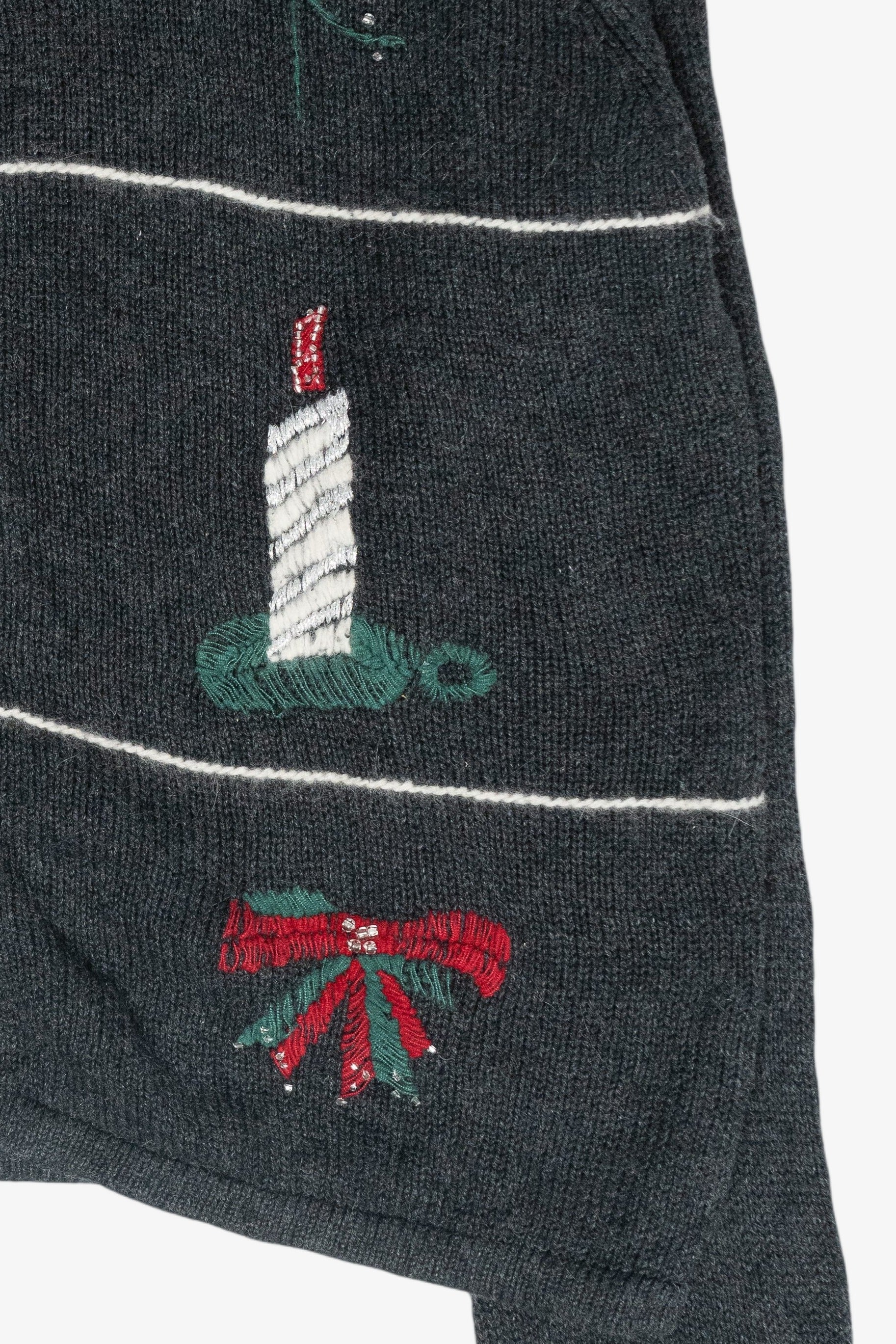 Cozy Candlelight Vintage Ugly Christmas Sweater (1990s)