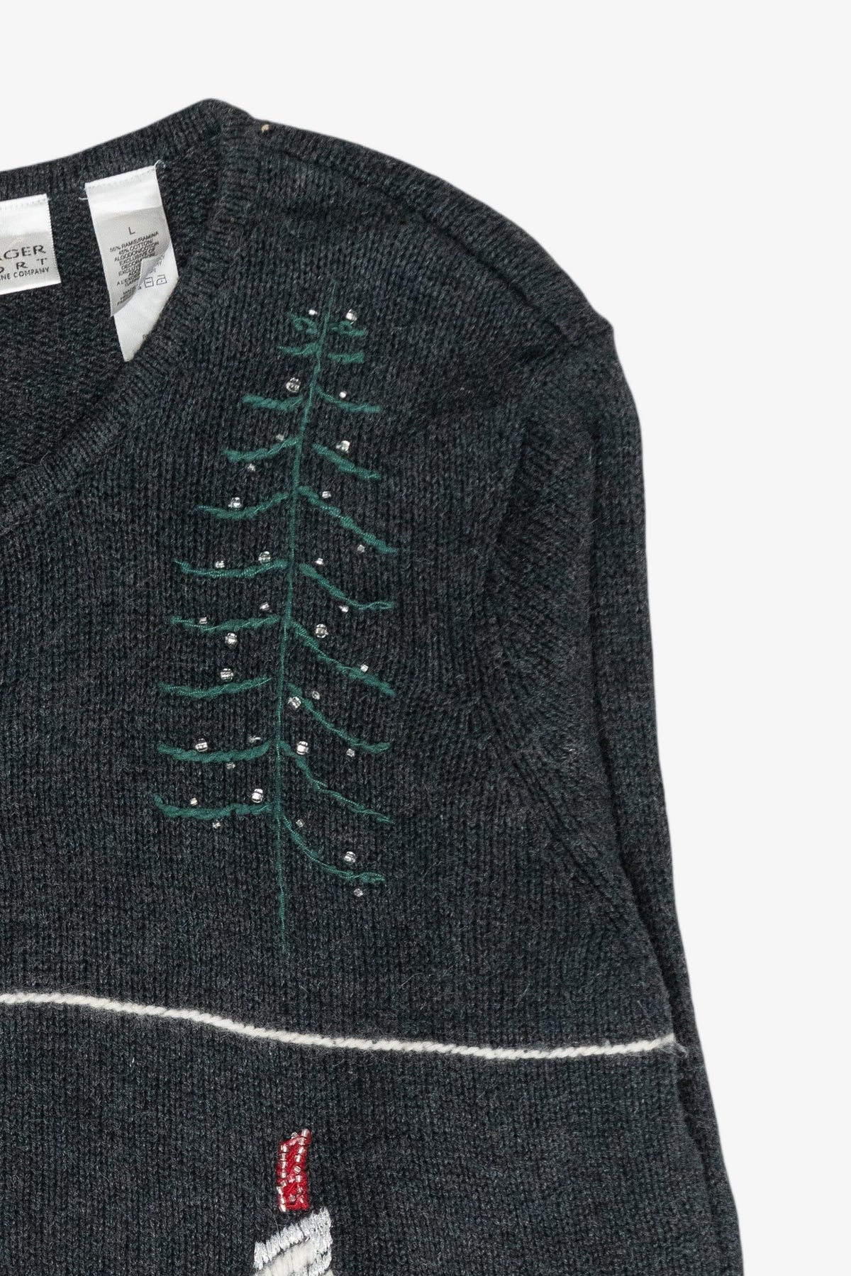 Cozy Candlelight Vintage Ugly Christmas Sweater (1990s)