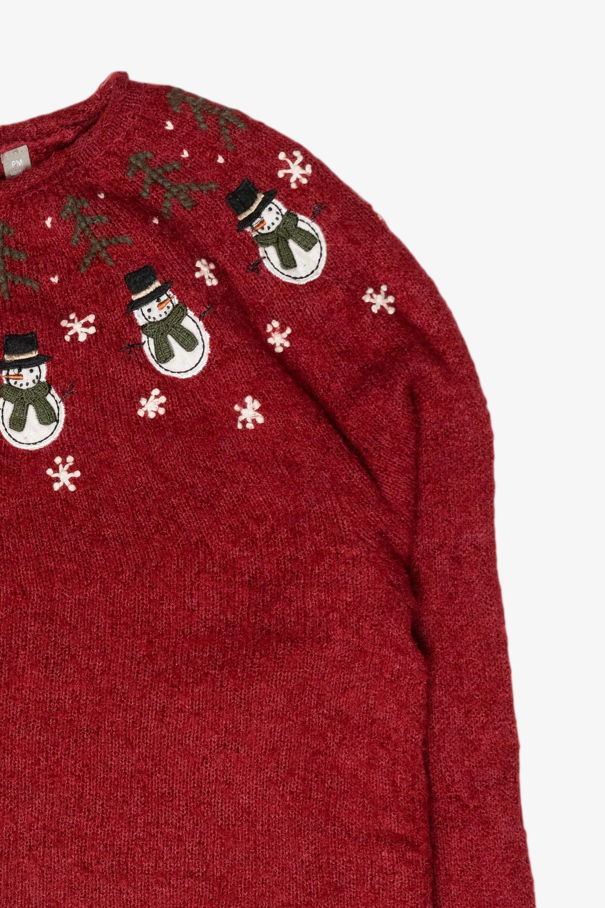 Snowmen Fair Isle Vintage Ugly Christmas Zip Cardigan (2000s)