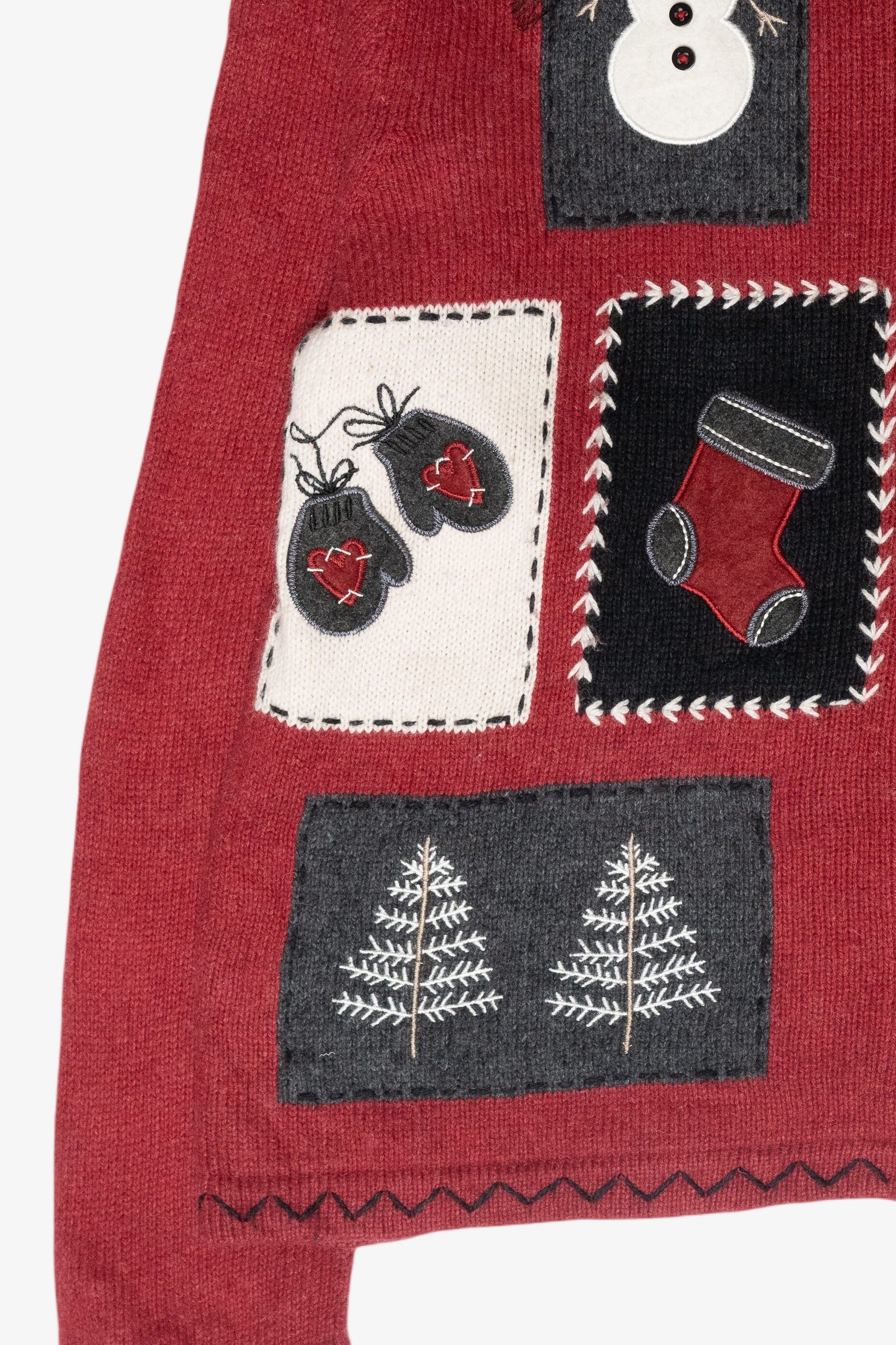 Cozy Snowmen Vintage Ugly Christmas Zip Cardigan (2000s)