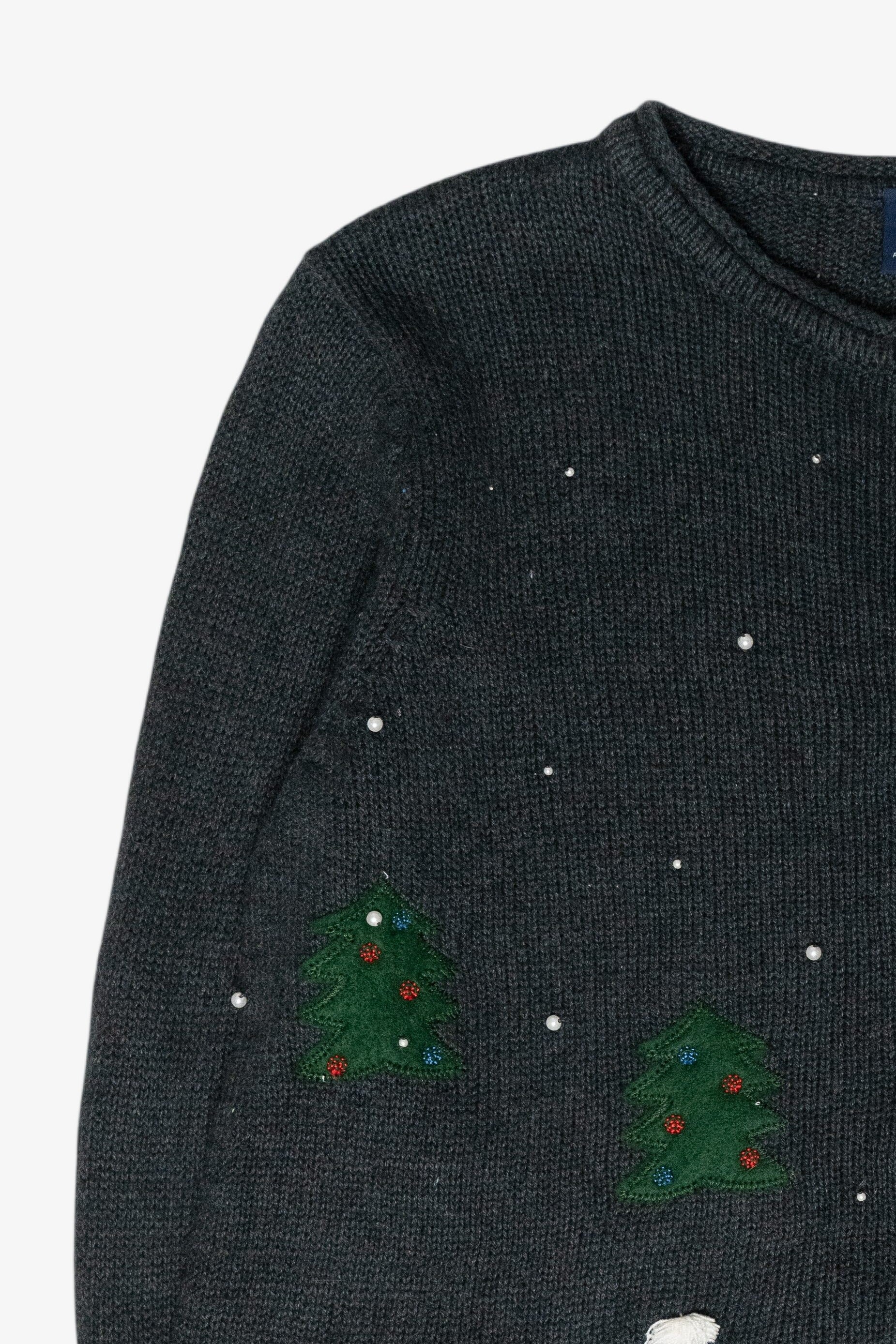 Snowmen Vintage Ugly Christmas Zip Cardigan (2000s)