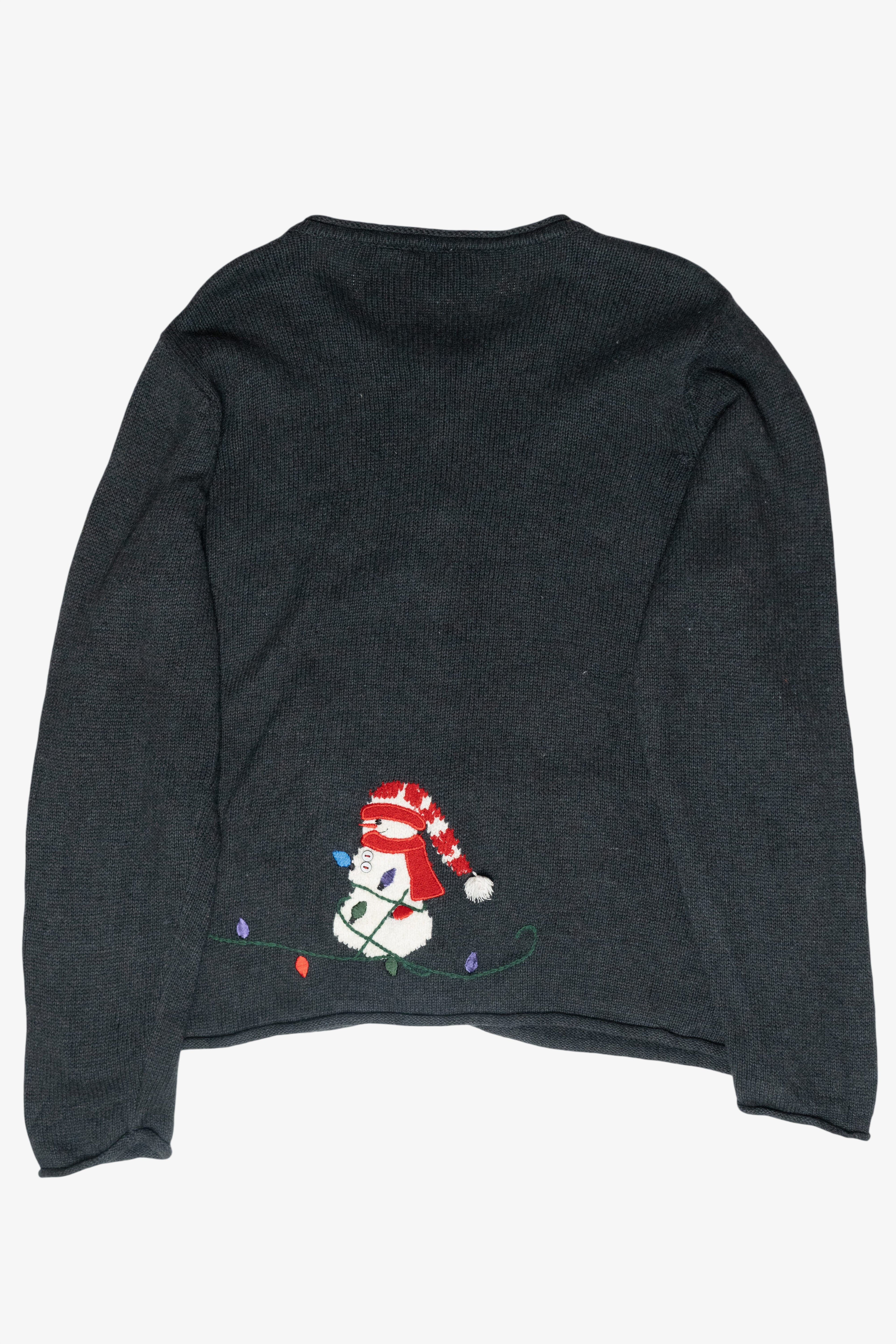 Snowmen Vintage Ugly Christmas Zip Cardigan (2000s)