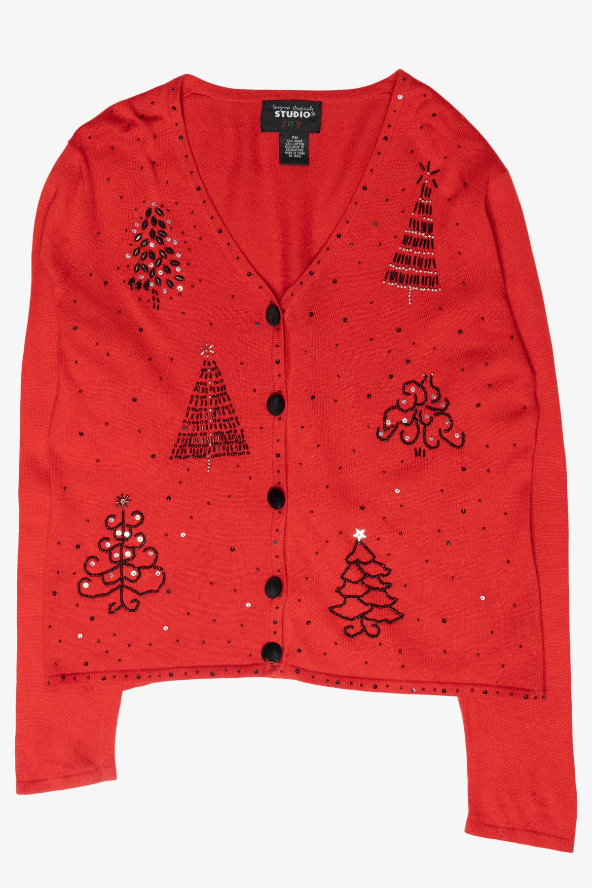 Beaded Trees Vintage Ugly Christmas Sweater (2000s)