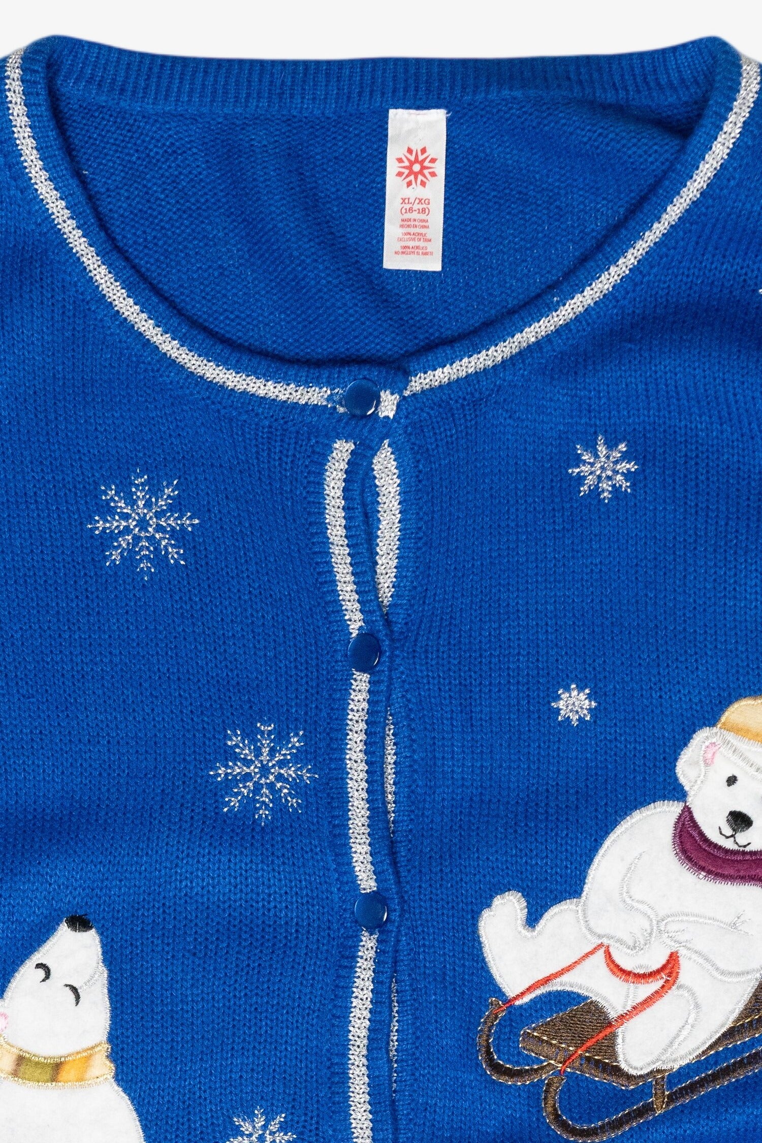 Winter Sports Polar Bears Vintage Ugly Christmas Sweater (2000s)