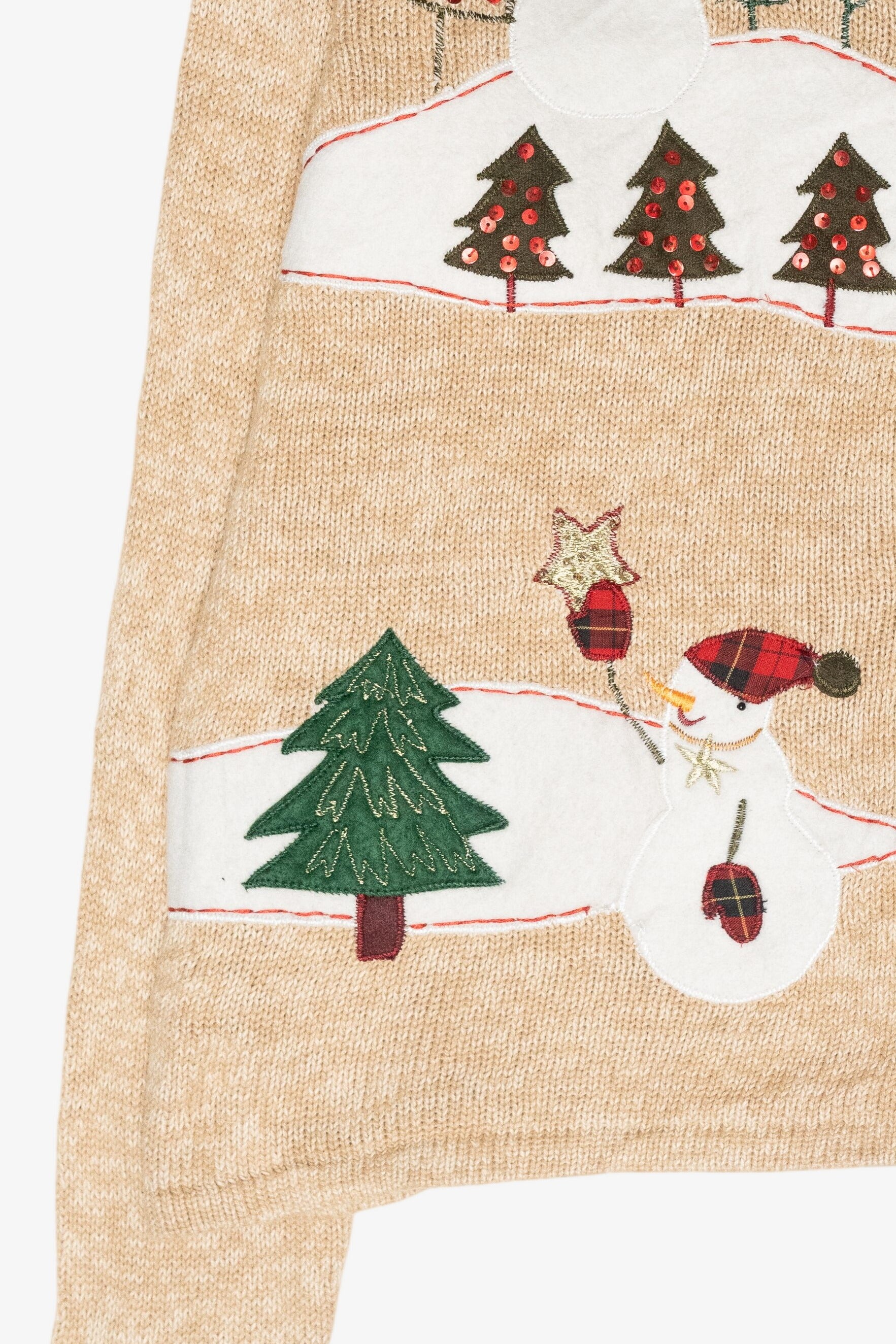 Winter Scene Snowmen Vintage Ugly Christmas Sweater (2000s)