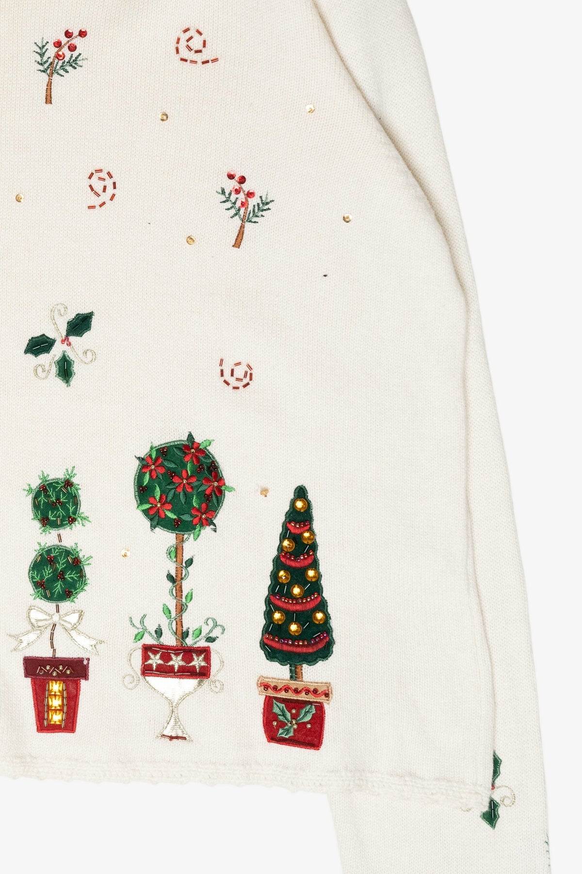 Holly Flowers Vintage Ugly Christmas Sweater (2000s)