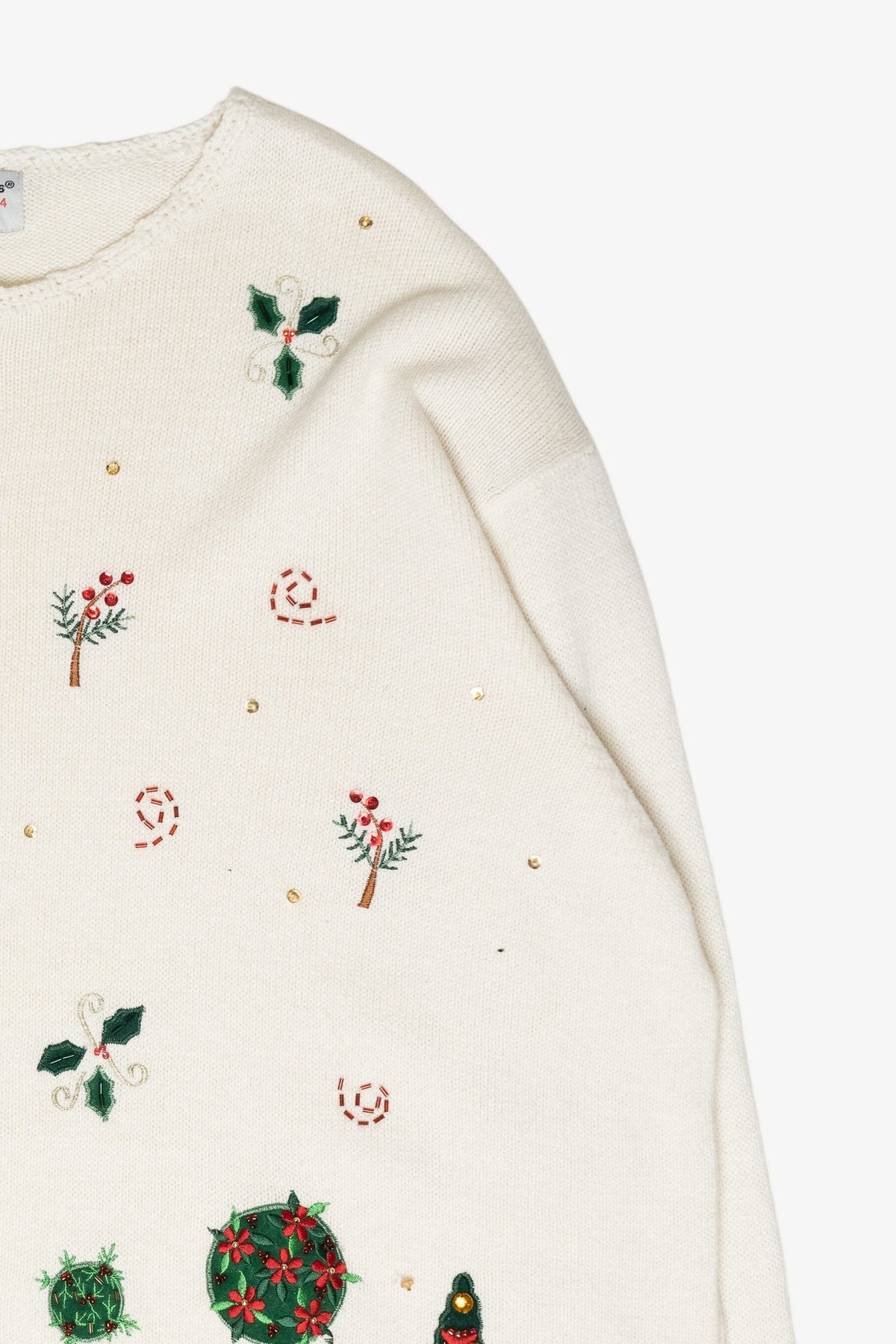 Holly Flowers Vintage Ugly Christmas Sweater (2000s)