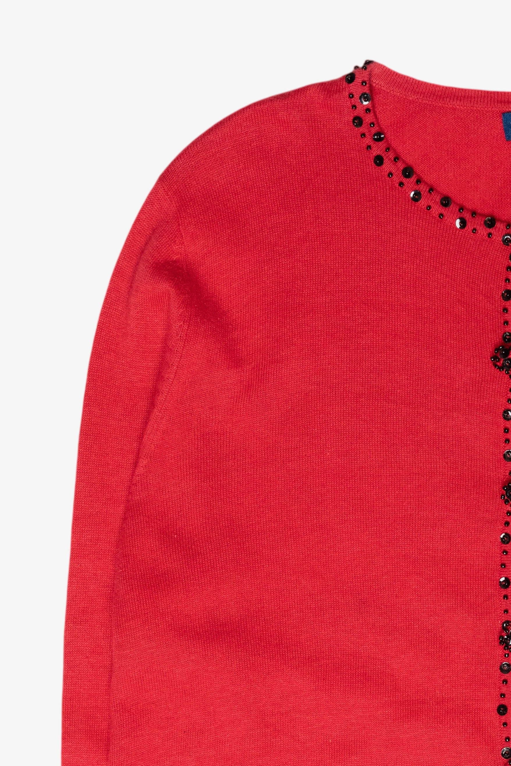 Beaded Snowmen Vintage Ugly Christmas Sweater (2000s)