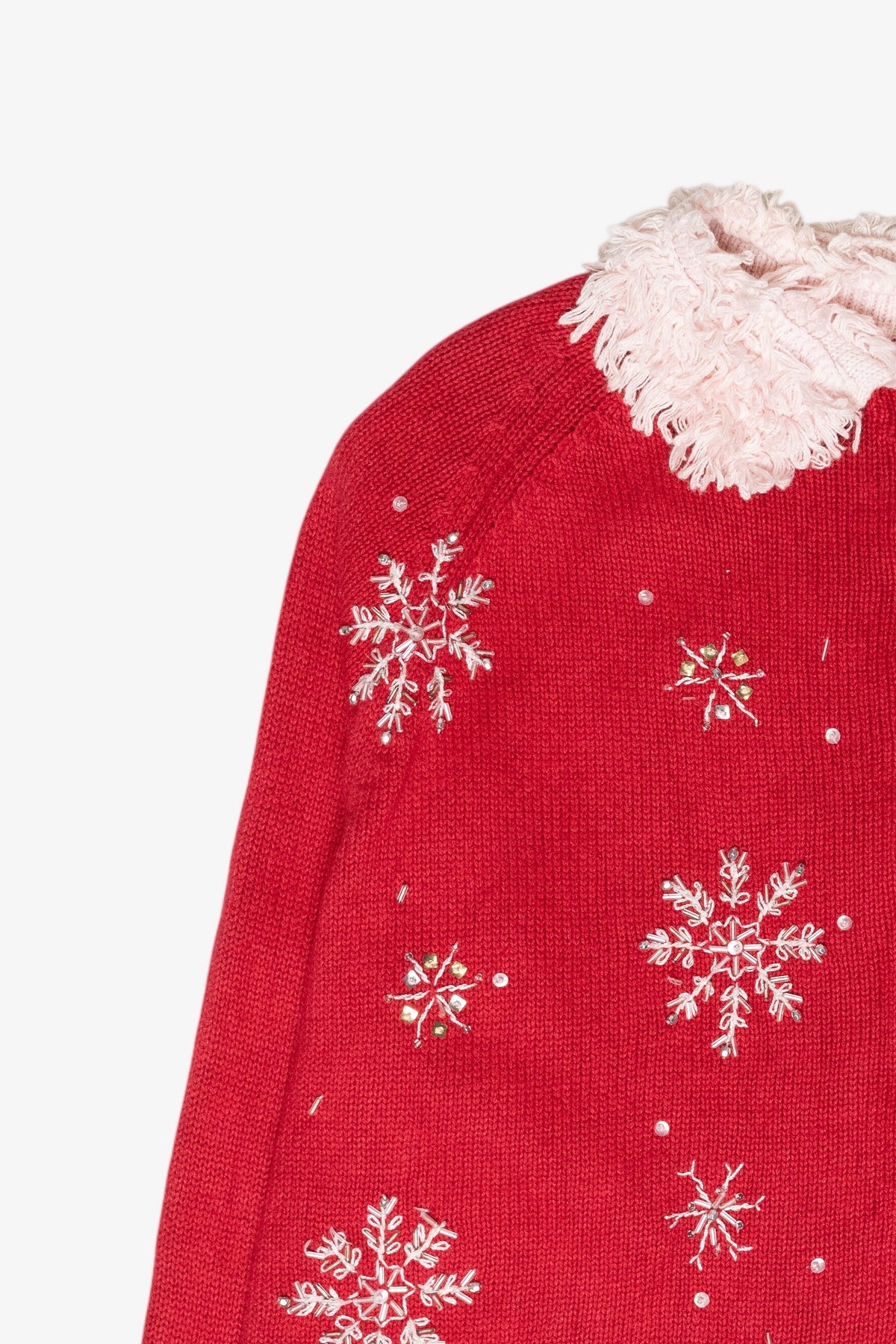 Polar Bears Shag Collar Vintage Ugly Christmas Sweater (2000s)
