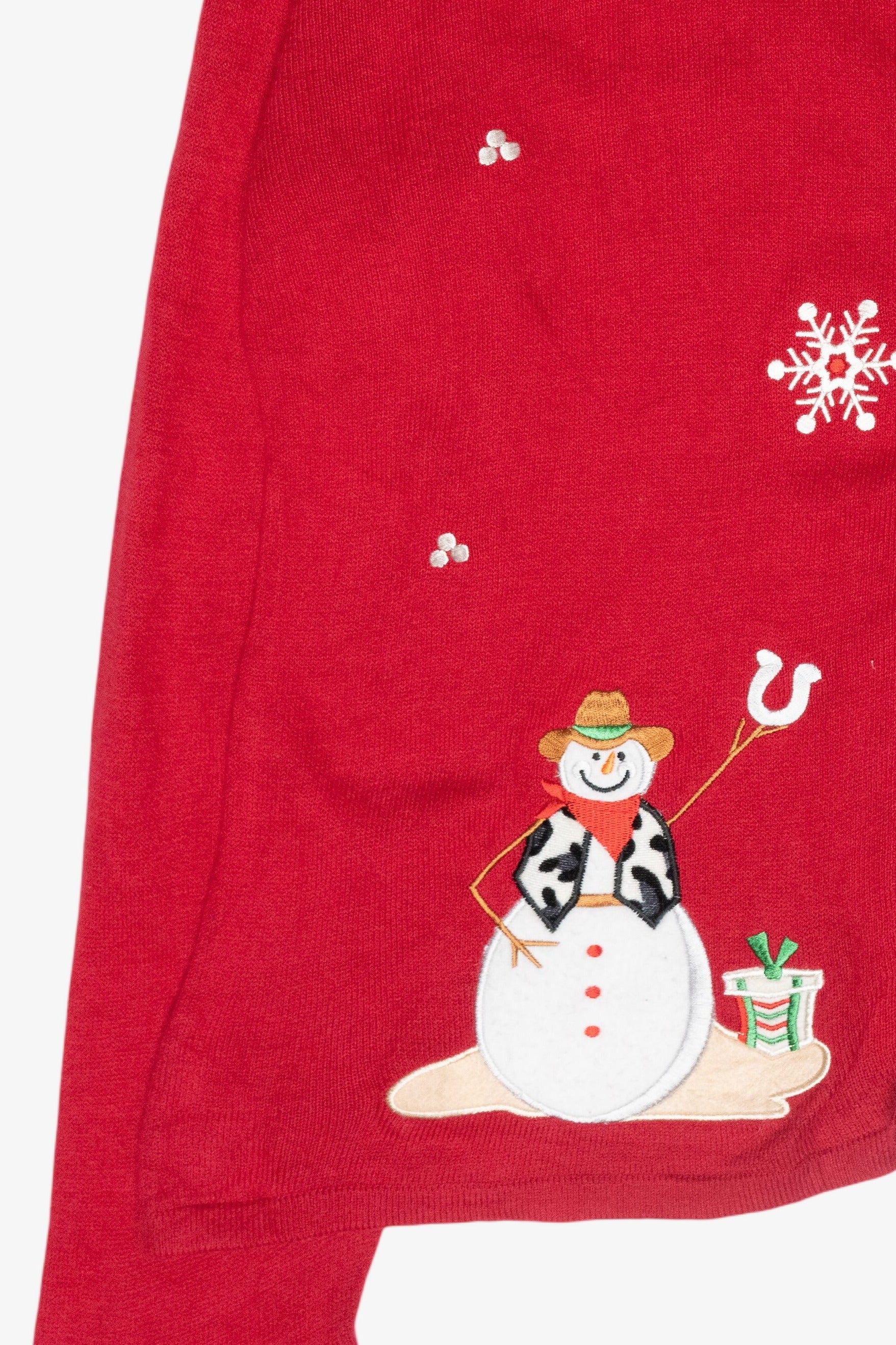 Cowboy Snowman Vintage Ugly Christmas Sweater (2000s)